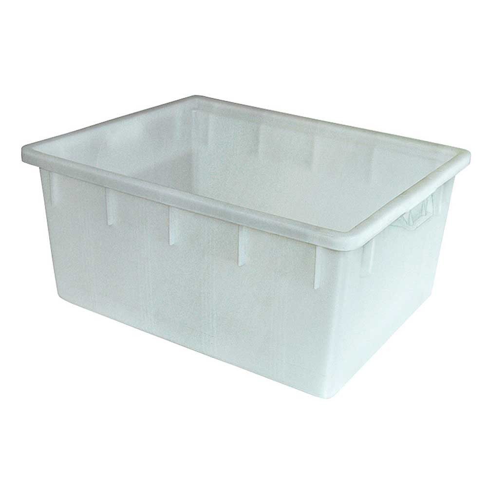 BRB-Lagertechnik Aufbewahrungsschüssel Kunststoffwanne, Außenmaß LxBxH 820x635x375 mm, weiß, Polyethylen-Kunststoff