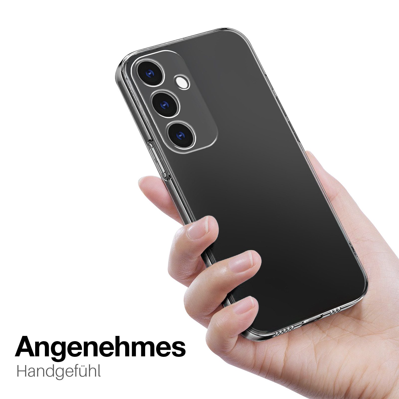 Tec-Expert Handyhülle Handy Hülle Cover für Samsung Galaxy S24 6.2 Zoll, 6.2", Slim Case Bumper Schutzhülle Transparent