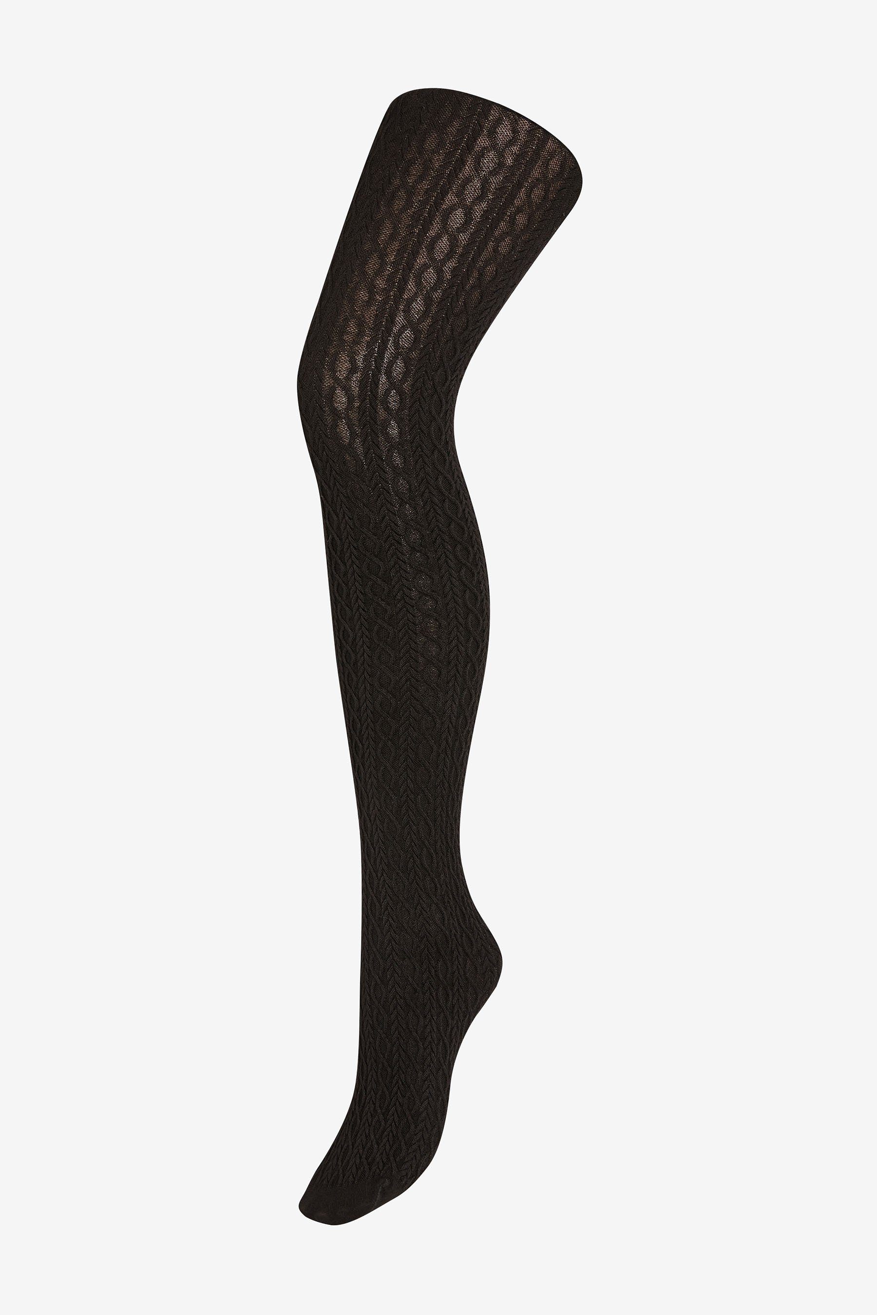 Strickstrumpfhosen mit Next Umstandsmode Umstandsstrumpfhose Zopfmuster, St) Black (1