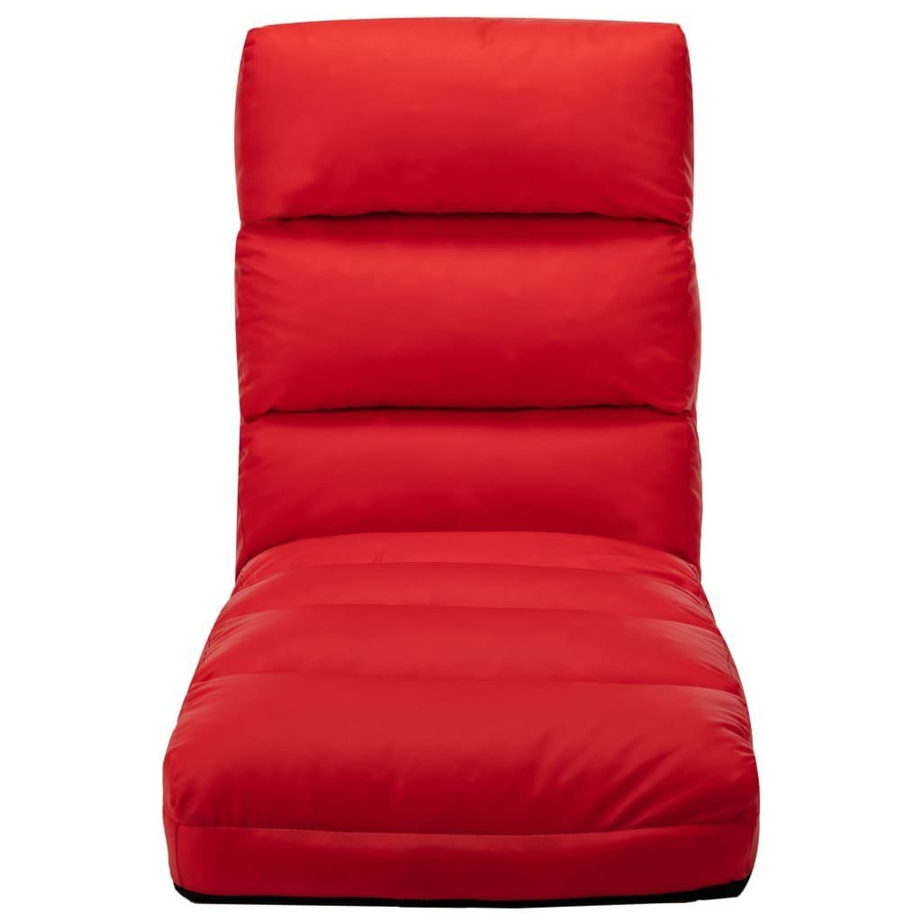 vidaXL Chaiselongue Bodenstuhl Faltbar Rot Kunstleder, 1 Teile