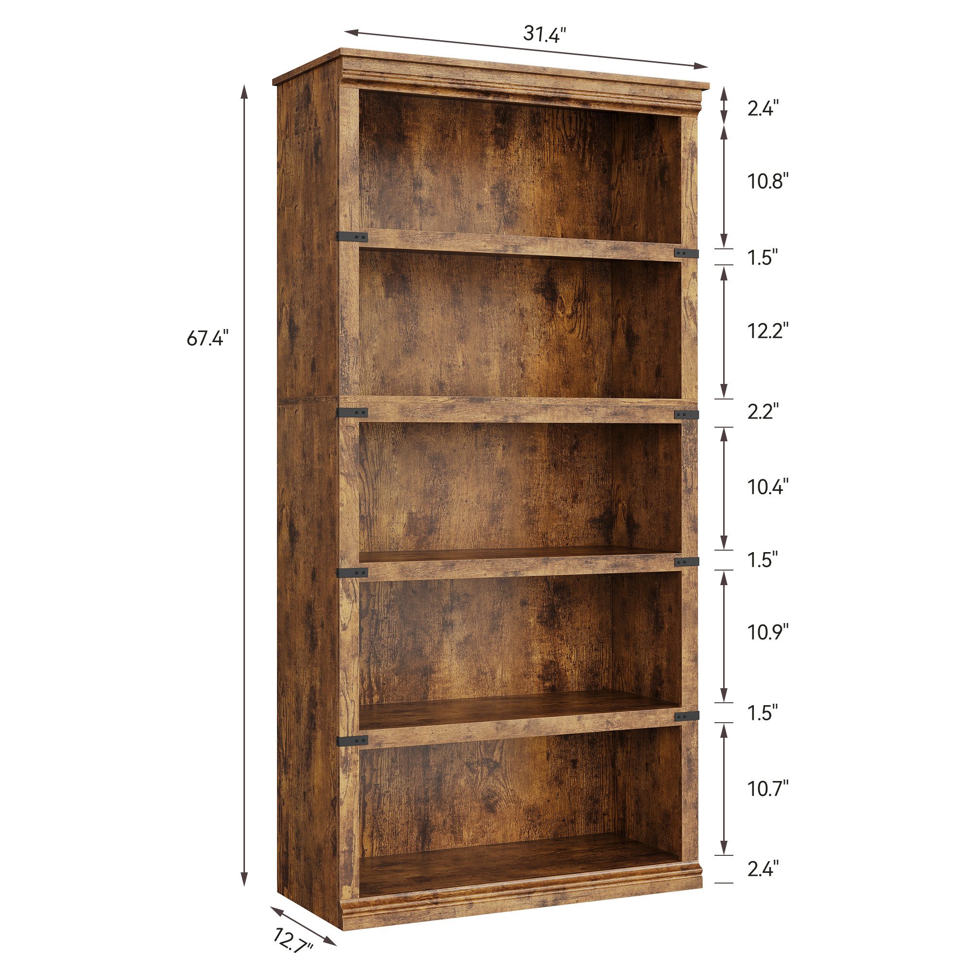 GarveeMore Bücherregal 5 Etagen Bücherregal, Hohe günstig online kaufen