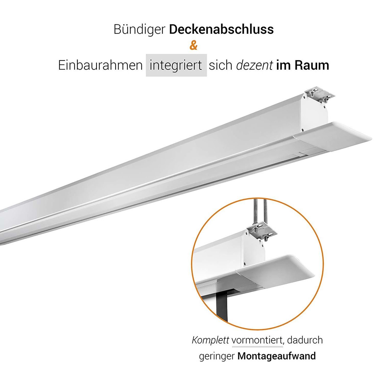 1:1, Deckeneinbau Celexon Pro+ x 280cm, 1,2) Gain Motorleinwand (280