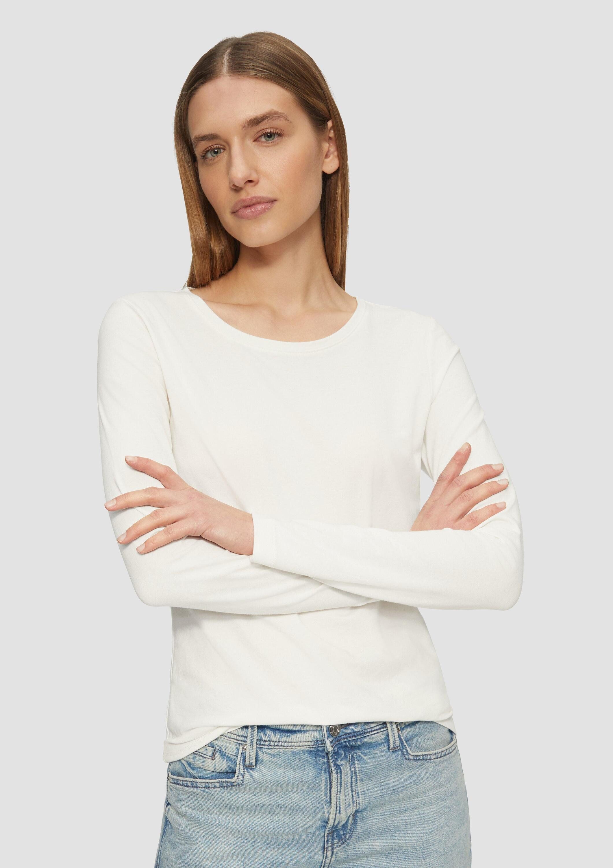 s.Oliver Langarmshirt T-Shirt Longsleeve aus Baumwollstretch günstig online kaufen