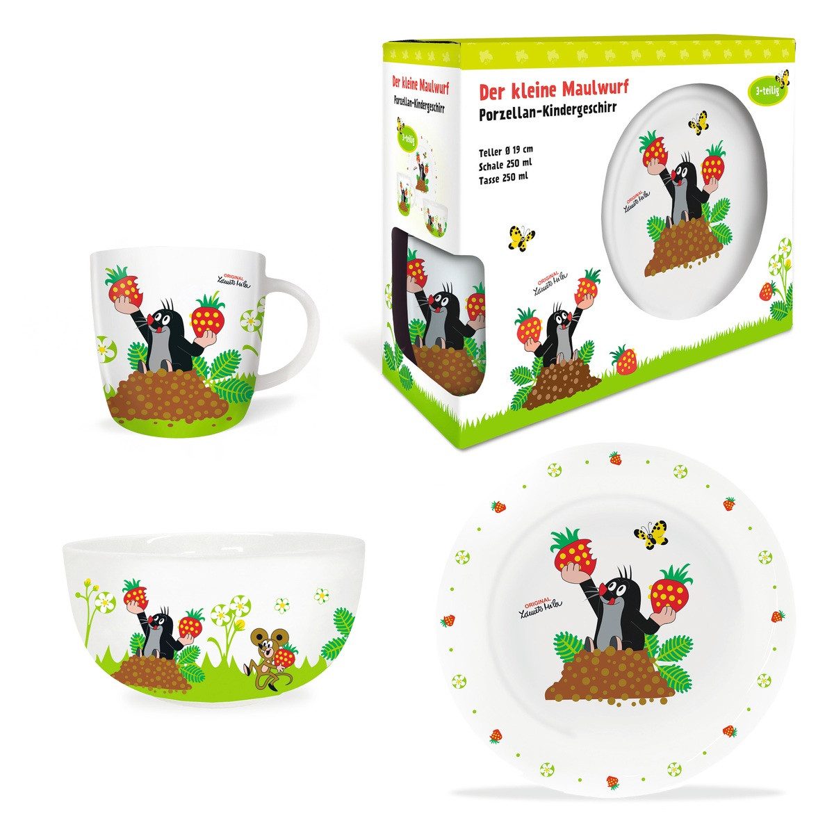 Trötsch Verlag Teller-Set TRÖTSCH Frühstücksset Der kleine Maulwurf Erdbeere