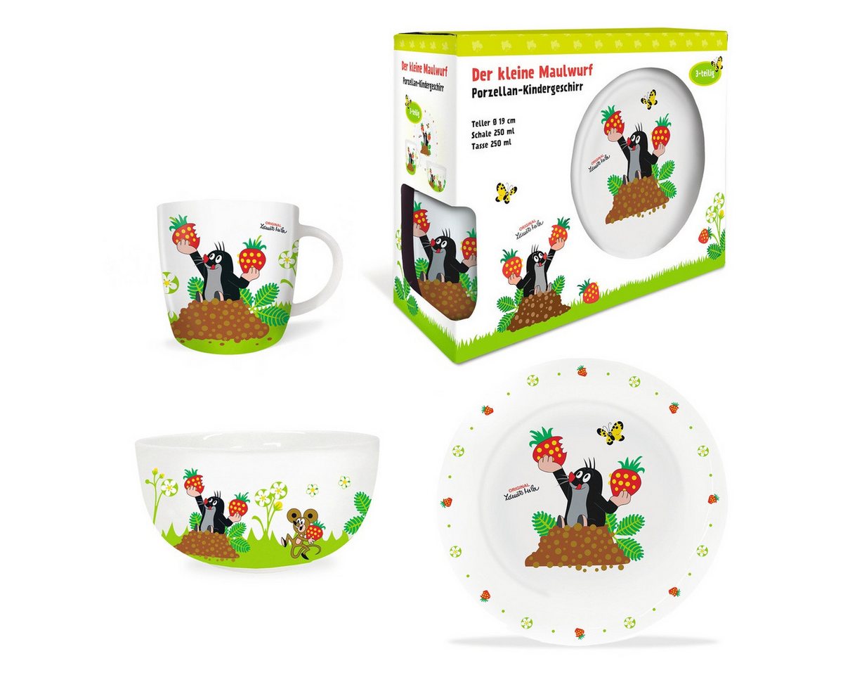 Trötsch Verlag Teller-Set TRÖTSCH Frühstücksset Der kleine Maulwurf Erdbeere