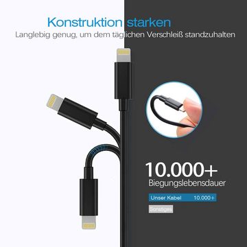 Elegear Ladekabel iPhone Kabel MFi Zertifiziert Schnellladekabel, USB-A Lightningkabel, (100 cm), 3Pack