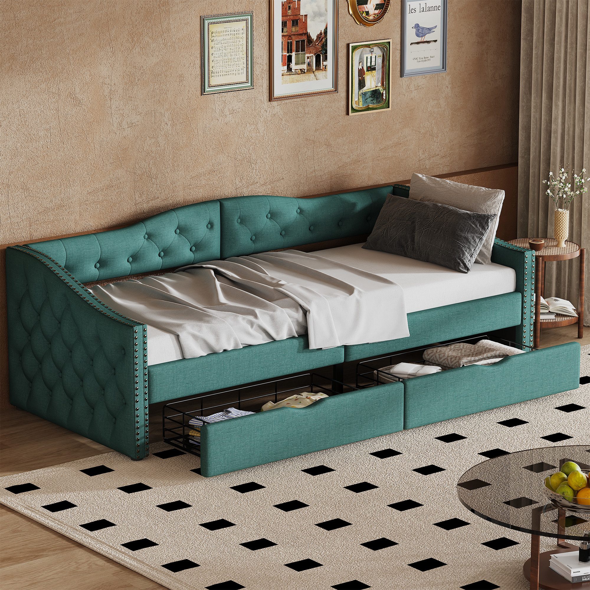 SOFTWEARY Schlafsofa mit Bettfunktion, 90x200 cm, günstig online kaufen