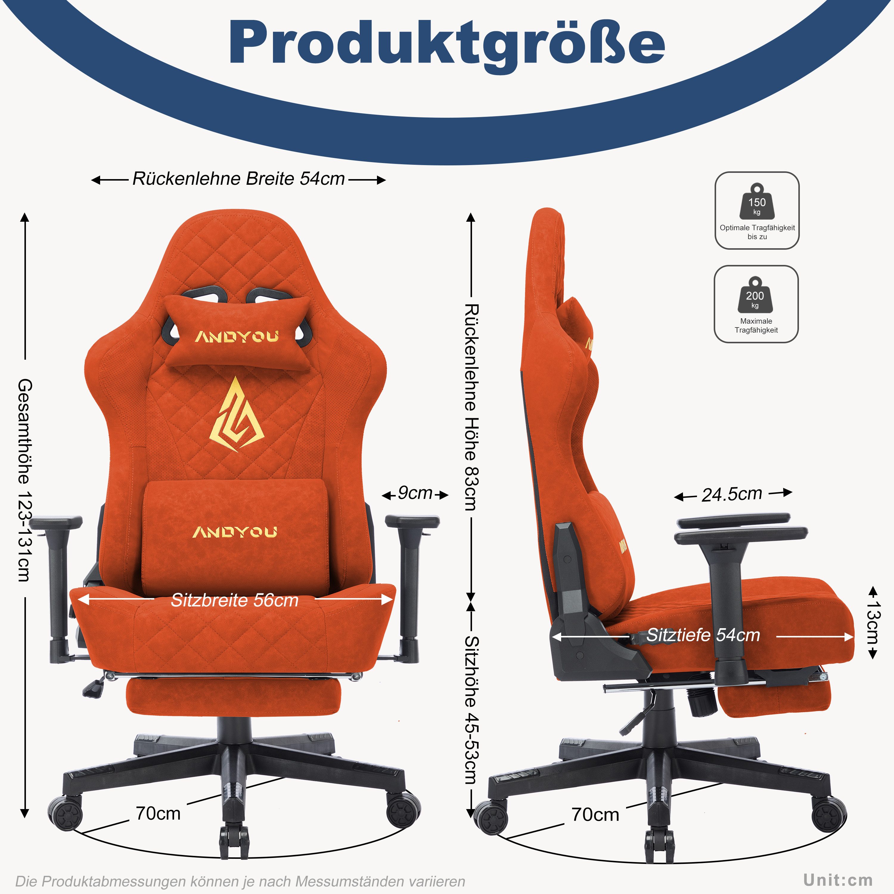 ANDYOU Gaming-Stuhl ergonomisch, Rennsport-Stil, PU-Bezug (1 günstig online kaufen