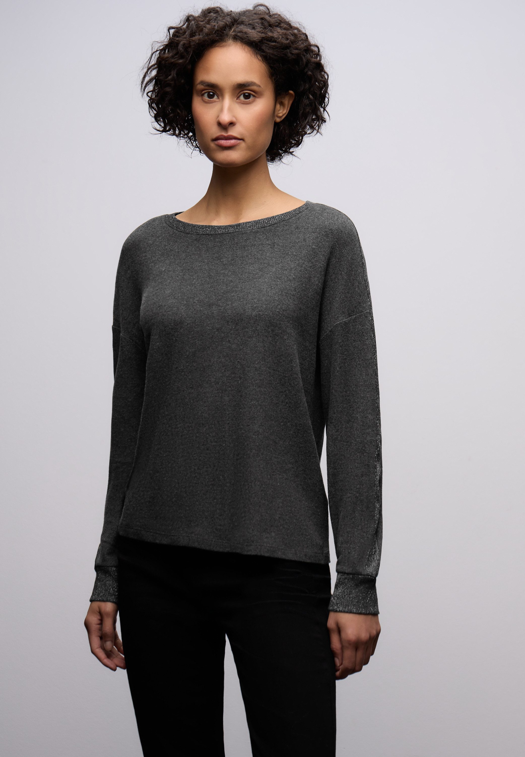 STREET ONE Langarmshirt mit Glitzerdetails günstig online kaufen