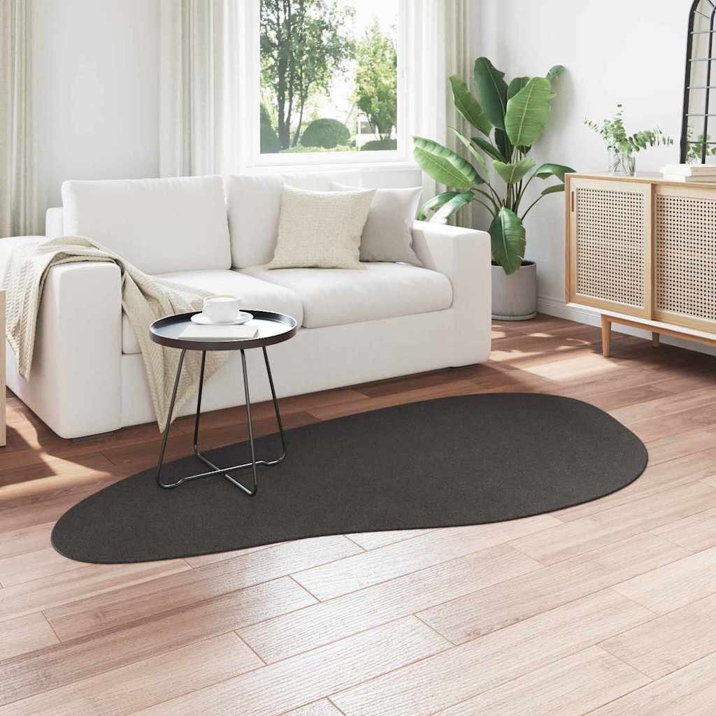 vidaXL Teppich Bereichsteppiche HUARTE Anthrazit 100 x 200 cm Polyester, Asymmetrisch