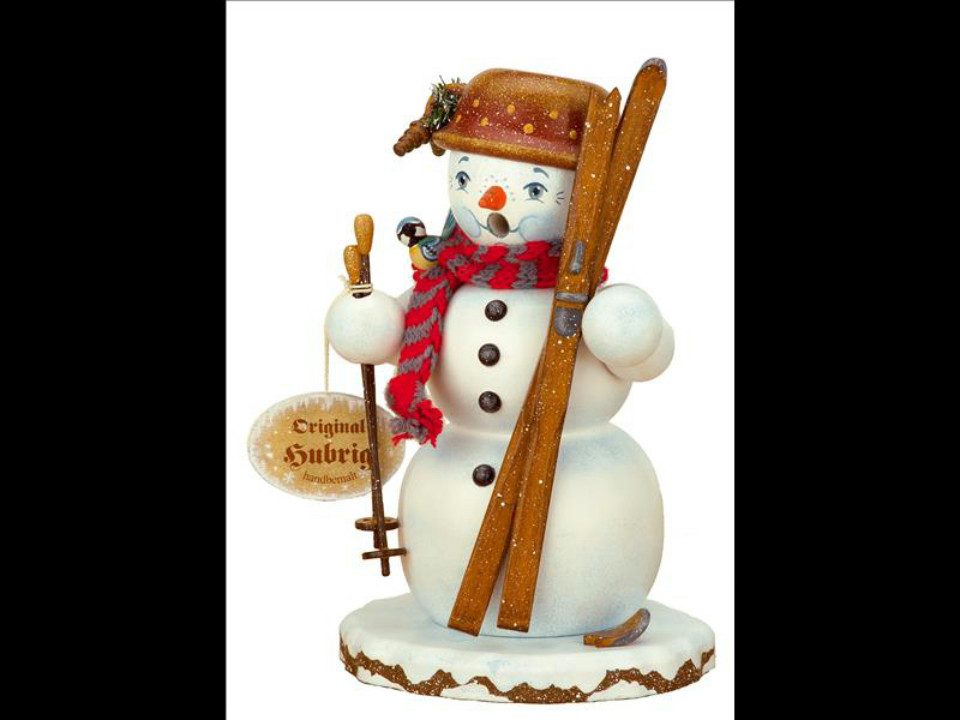 Hubrig Volkskunst Zschorlau Erzgebirge Фигурка курильщик Hubrig Räuchermann Schneemann, (1 St), Handarbeit aus dem Erzgebirge