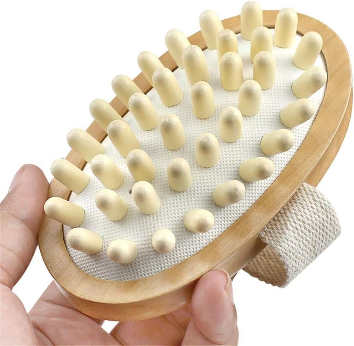 FELIXLEO Beruhigungs- und Entspannungsgerät Holz Massage Körperbürste Trockenbürste Cellulite Peeling Massage, 1-tlg.