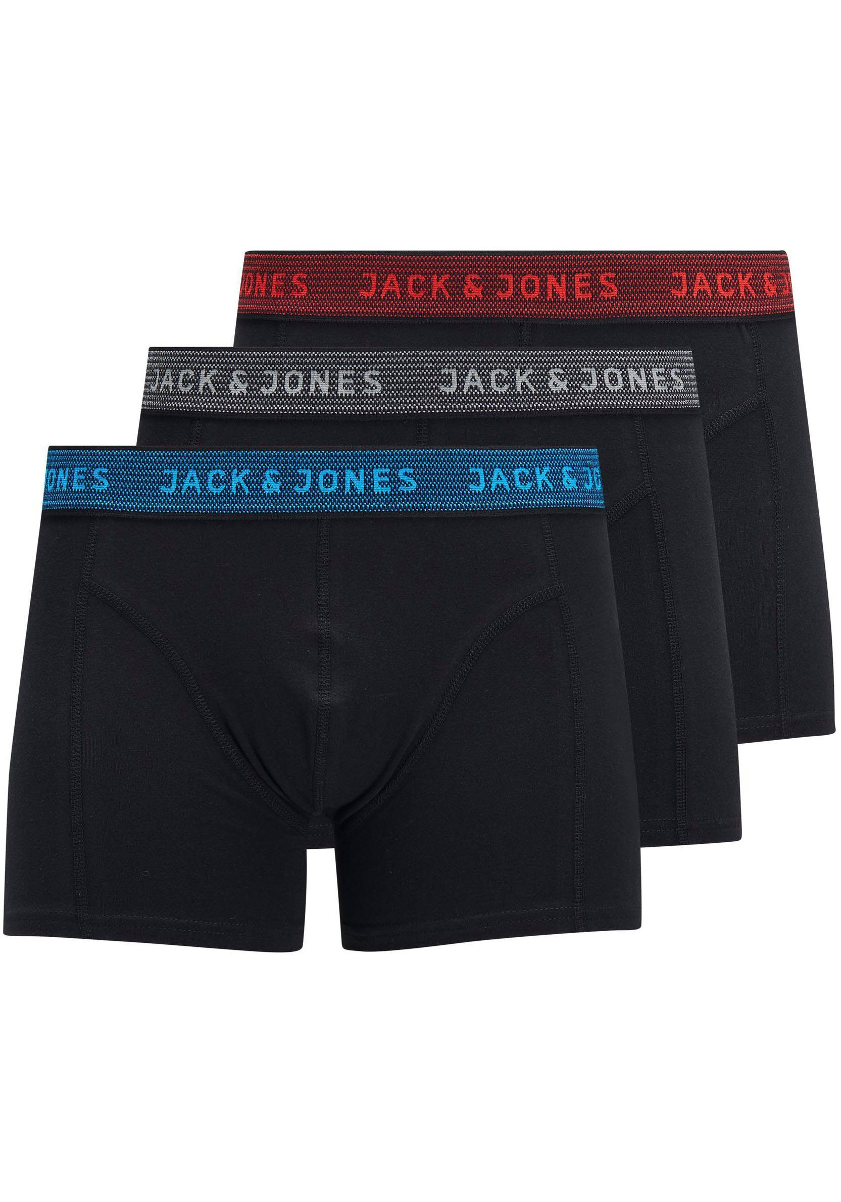 Jack & Jones PAC 3-St) Junior Boxershorts 3 TRUNKS (Packung, JACWAISTBAND