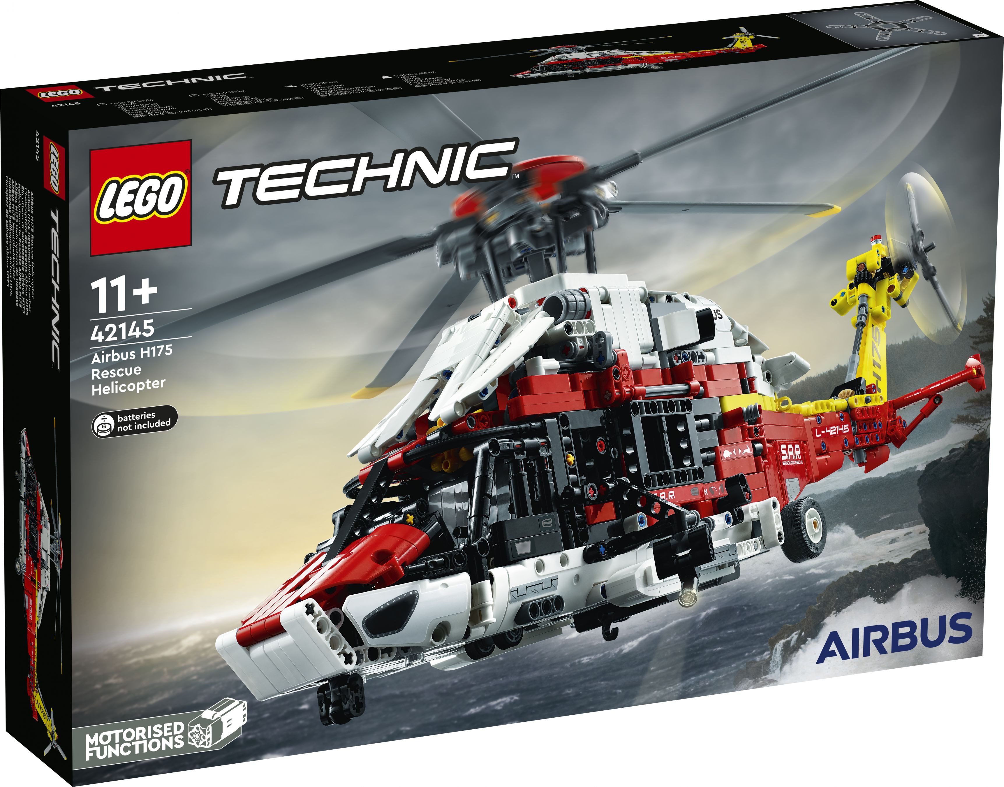 LEGO® Technic 42145 Airbus H175 Rettungshubschrauber Konstruktionsspielsteine, (Set, 2001 Teile)
