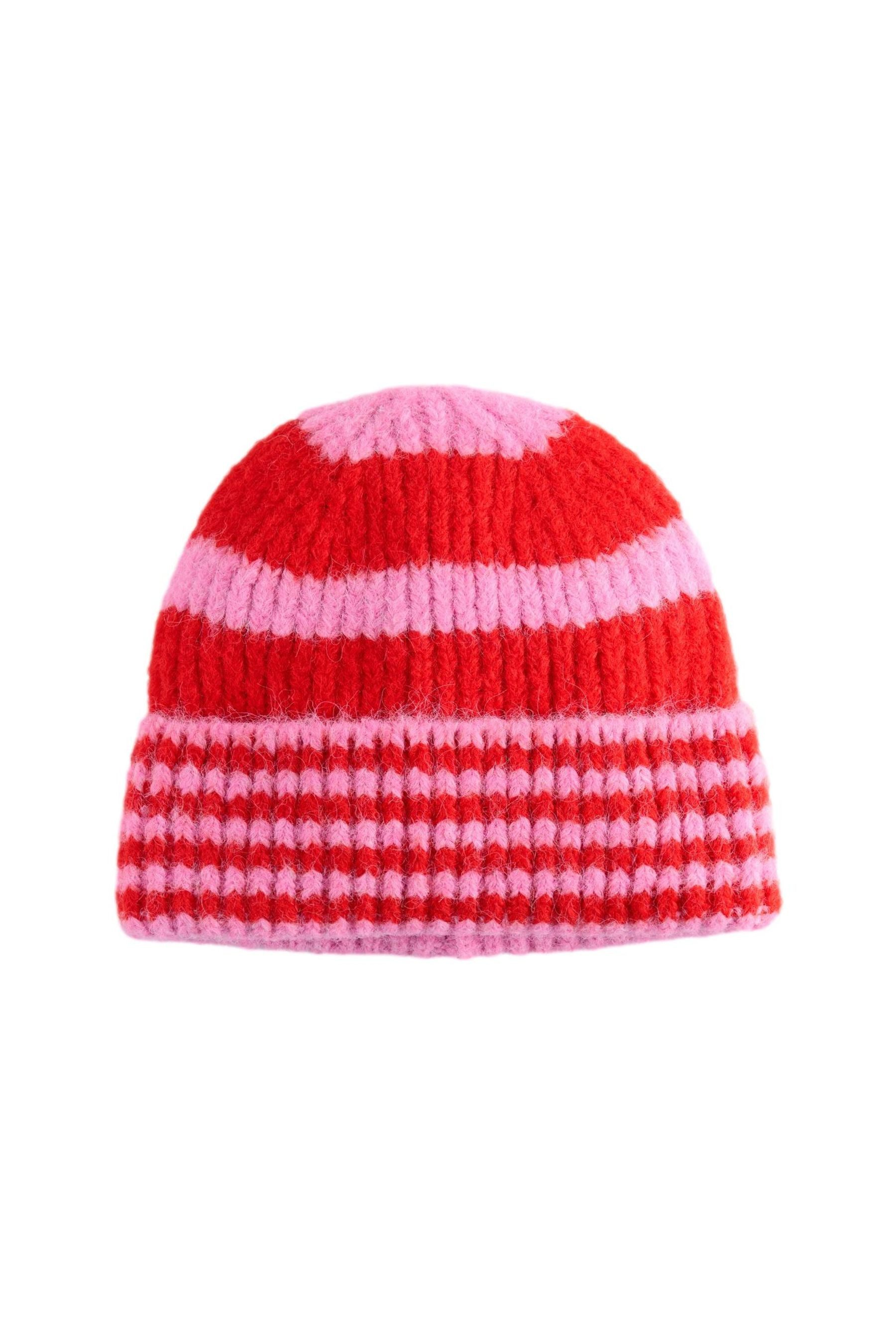 Next Strickmütze Gestrickte Beaniemütze mit Streifen (1-St)