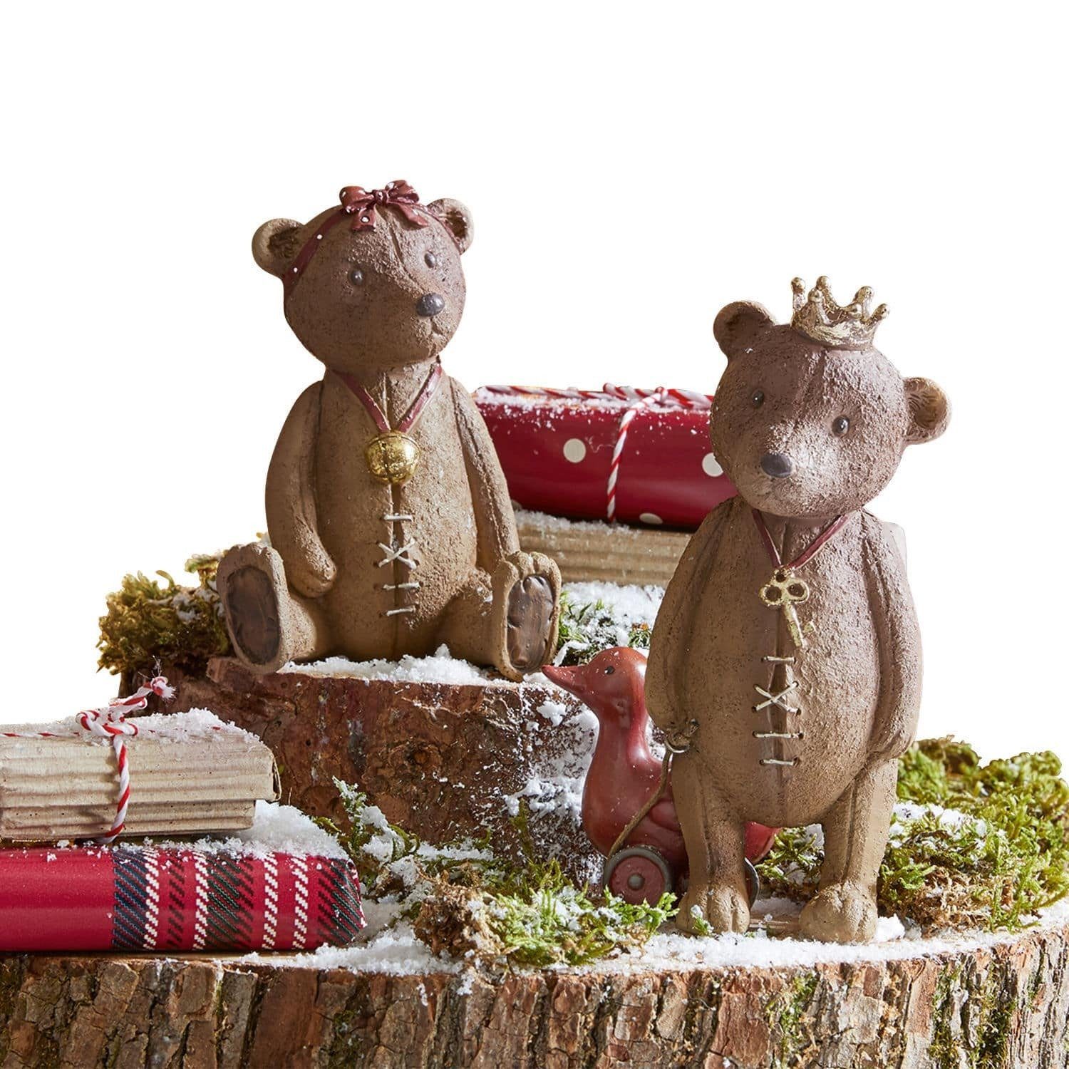 Weihnachtsfigur Deko-Bären 2er Set Bonnal antikbraun