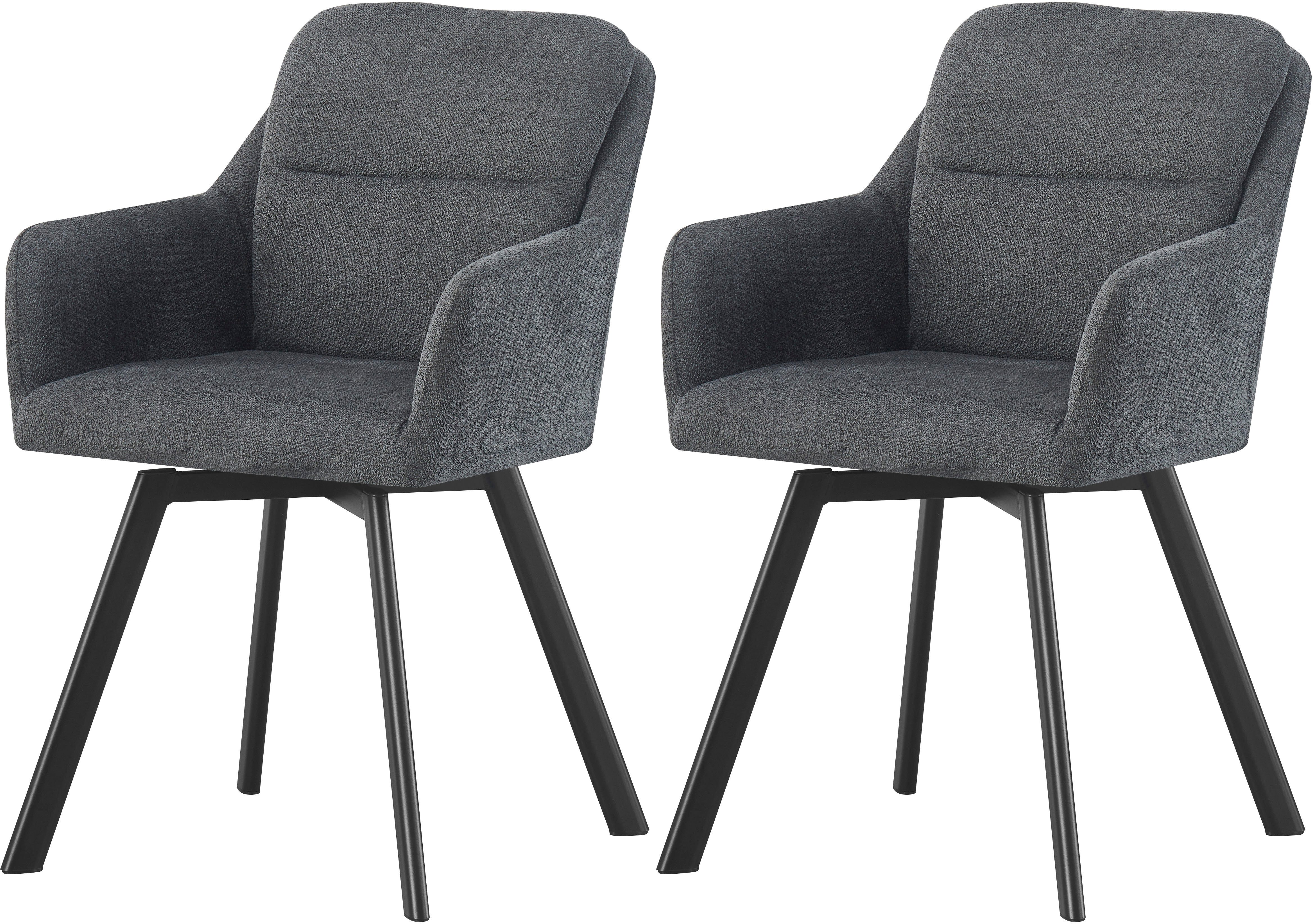 Home affaire Esszimmerstuhl NEEPAWA, 2er Set, mit Metallgestell in matt schwarz (Set, 2 St), in verschiedenen Farben, Belsatbarkeit pro Stuhl 120 kg