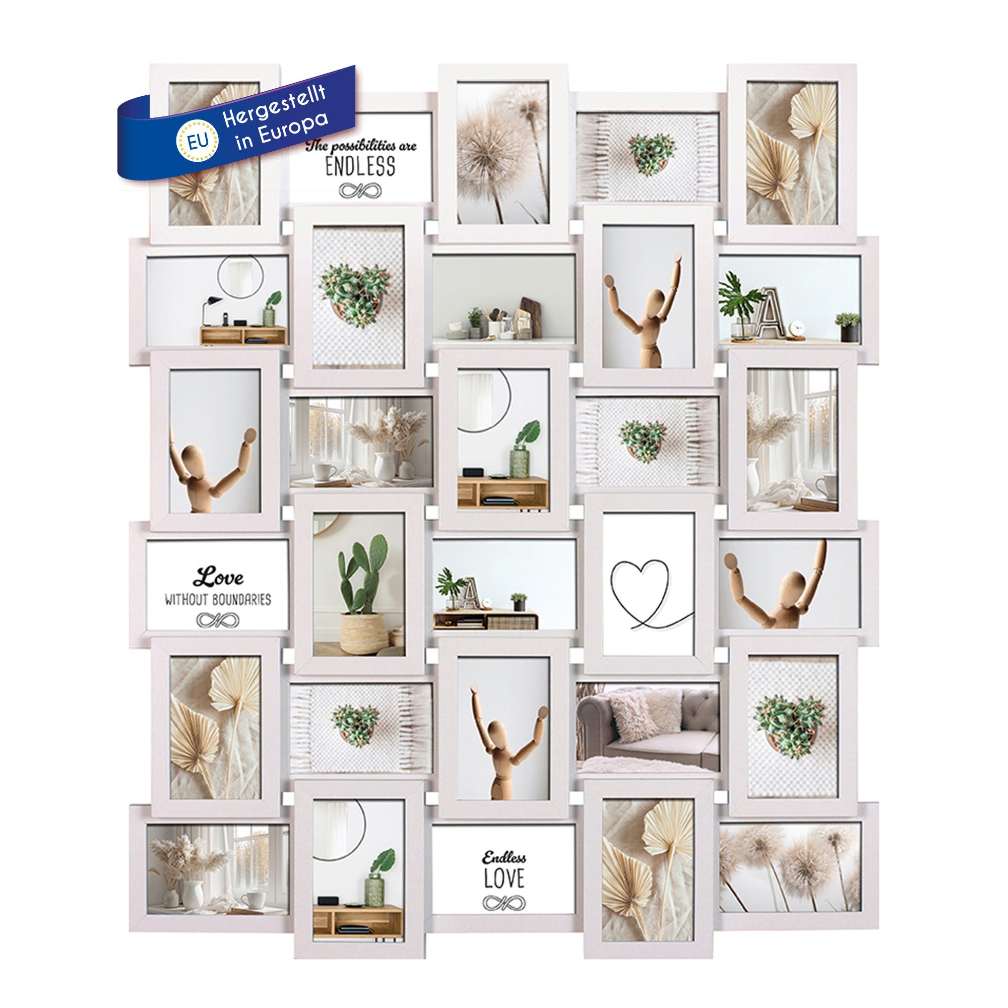 Wackadoo Living Bilderrahmen Collage Holzbilderrahmen Galerie mit Glas und günstig online kaufen