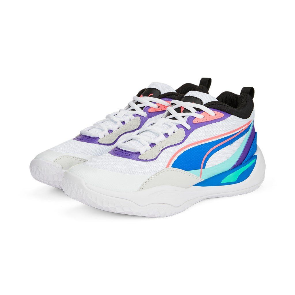 PUMA Hallen-Indoorschuhe Playmaker Pro weiss/violett Herren Badmintonschuh
