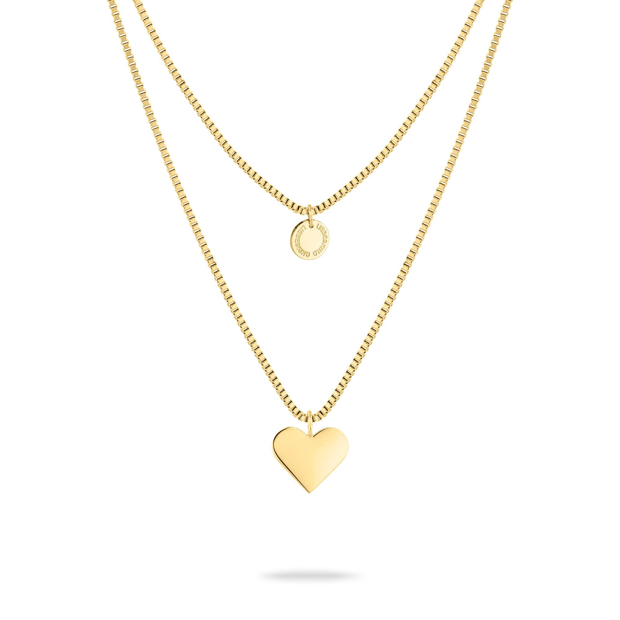 Liebeskind Berlin Kette mit Anhänger Schmuck Edelstahl Layered Love Herz günstig online kaufen