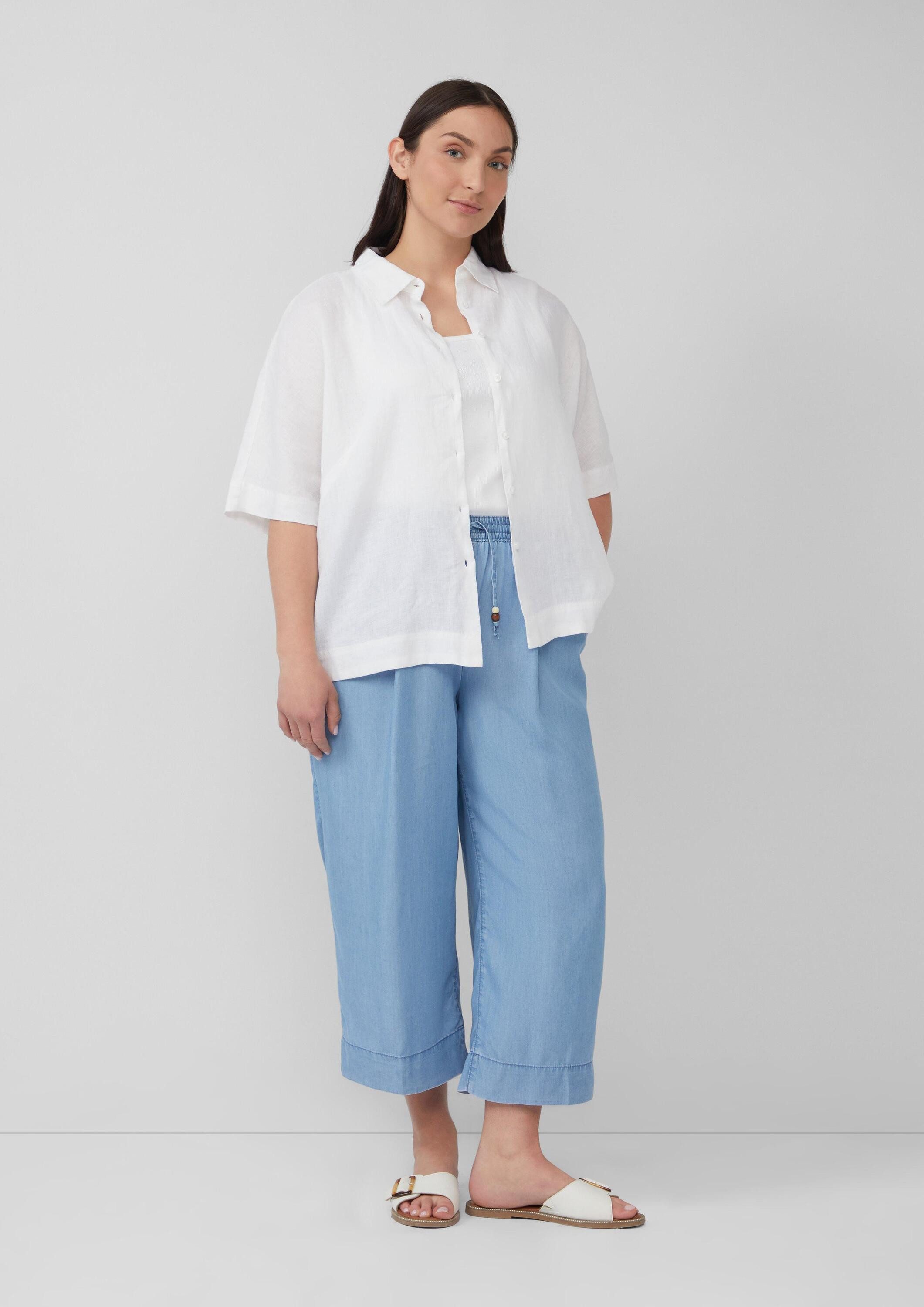 s.Oliver Culotte Jeans-Hose Lyocell-Culotte / Relaxed Fit / Mid Rise / Wide Leg / Elastikbund