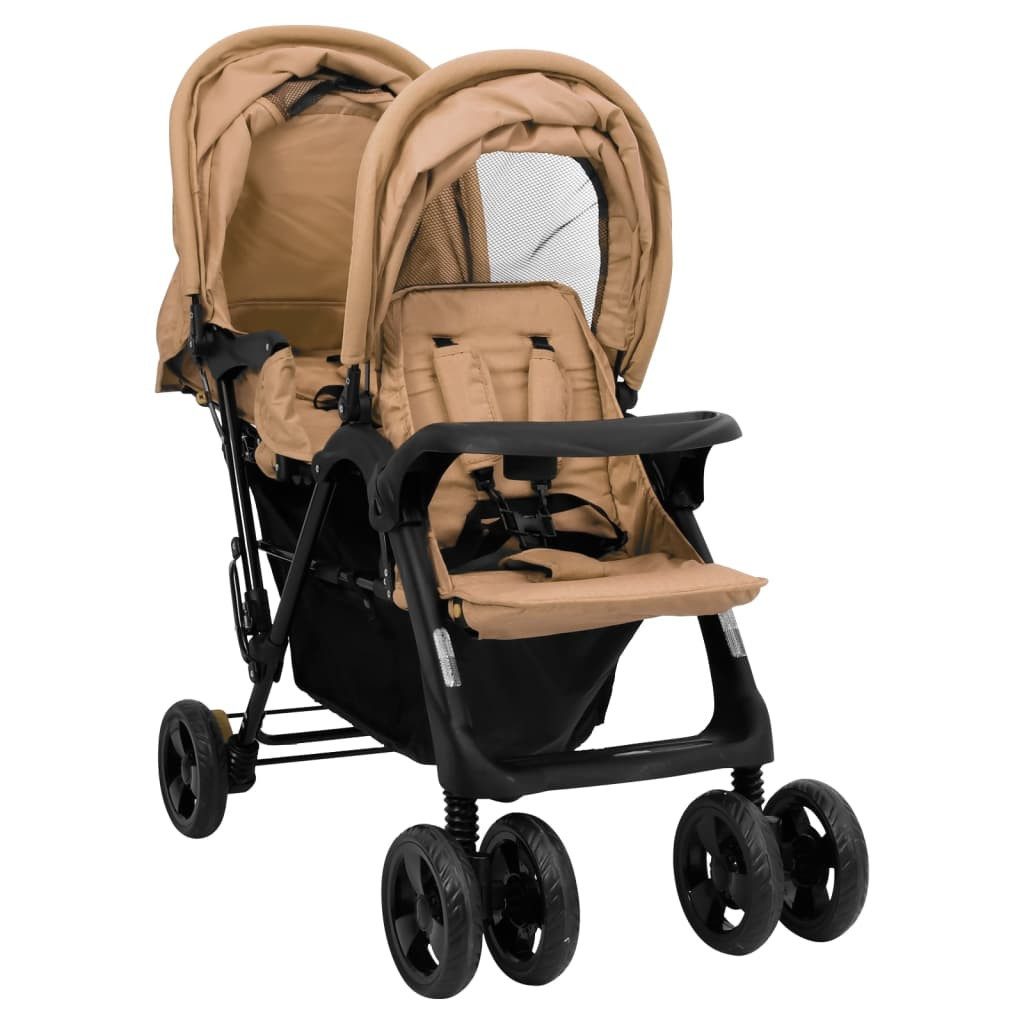 vidaXL Zwillingswagen Taupe