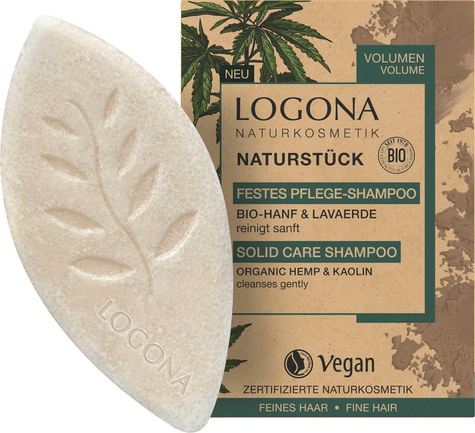 LOGONA Haarshampoo, Festes Shampoo Hanf & Lavaerde, Hochwertige, vegane  Formel natürlichen Ursprungs