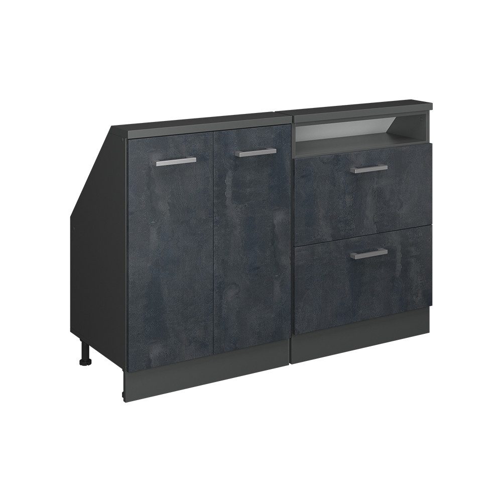 Vicco Unterschrank R-Line, Schwarz Beton/Anthrazit, 120 günstig online kaufen