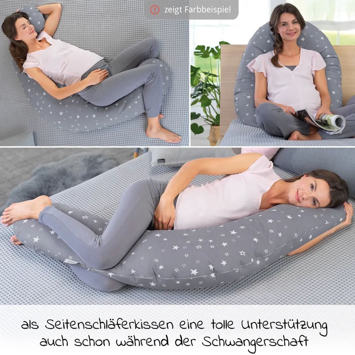 Theraline Stillkissen Das Original - Blättertanz - Taupe, 2-tlg., Lagerungskissen / Seitenschläferkissen inkl. Bezug (Baumwolle) 190 cm