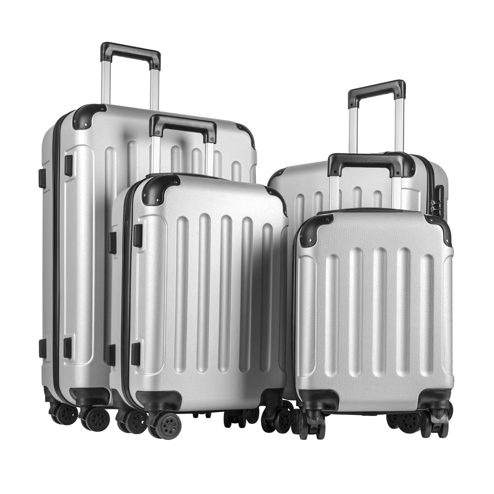 yonsly Kofferset Reisekoffer 4er Set Hartschalenkoffer Trolley S-M-L-XL-Set günstig online kaufen