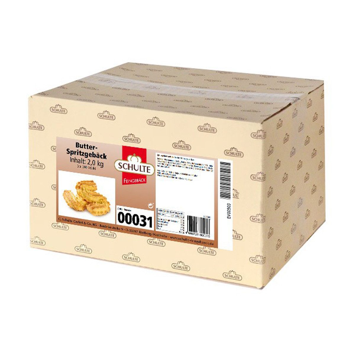 Schulte Kekse, Schulte Westfälisches Butter Spritzgebäck in S Form gebacken 2000g