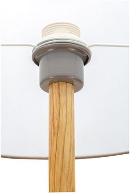 Pauleen Stehlampe Grand Purity, ohne Leuchtmittel, E27, max. 20W E27, Grau/Holzoptik, 230V, Stoff/Metall