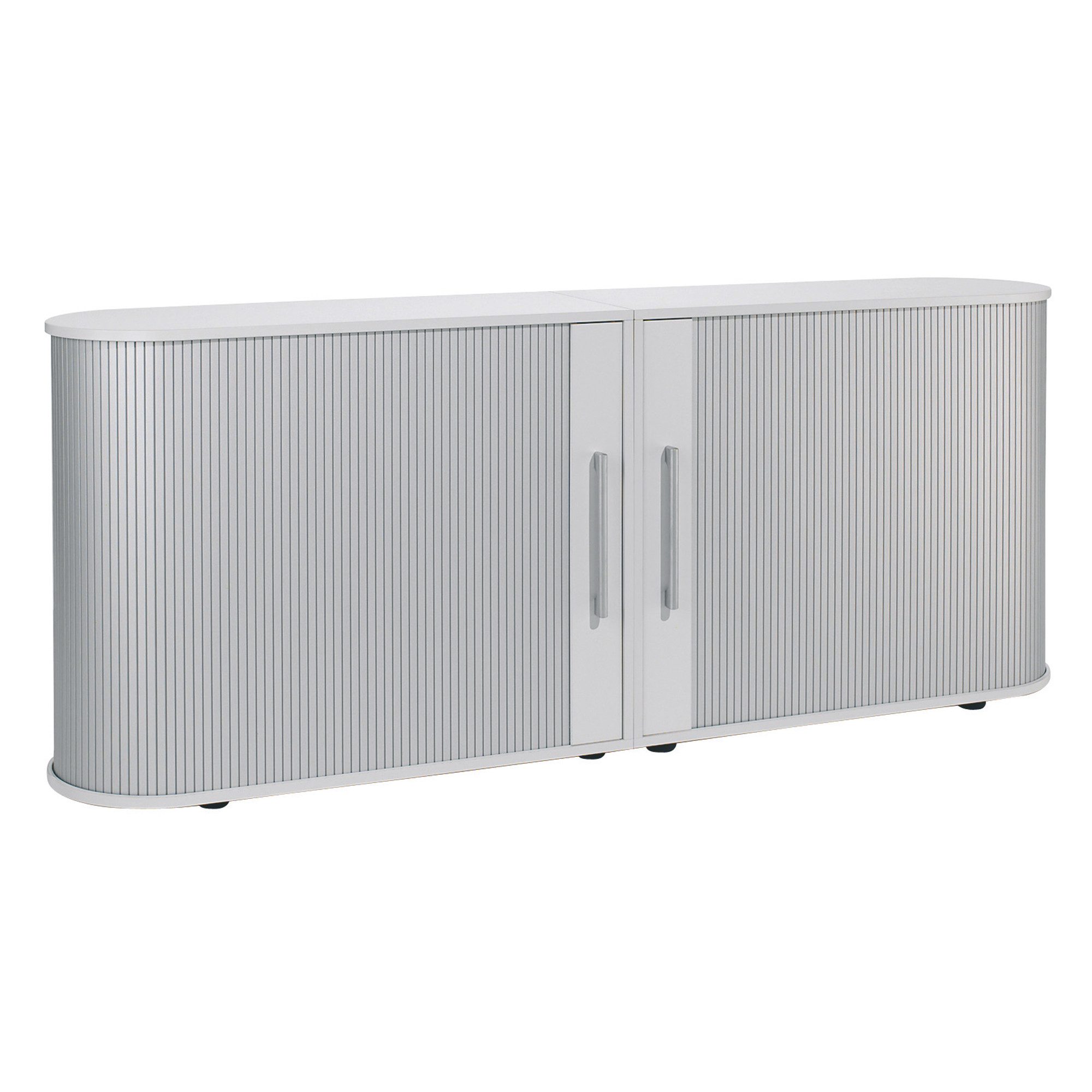geramöbel Aktenschrank Rollladenschrank Flex S-382104-SL 2OH 200x80x40cm lichtgrau/silber