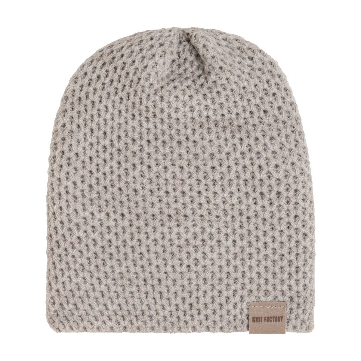 Knit Factory Strickmütze Enya Iced Clay Hellgrau One Size (Spar-Set, 1-St., 1 x Enya Mütze Iced Clay) Modell Enya, für Herbst, Winter