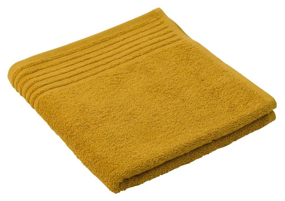 Gözze Handtücher HAMBURG, 50 x 100 cm, Senffarben, Unifarben, Baumwolle (1- St), waschbar bei 60 °C und trocknergeeignet