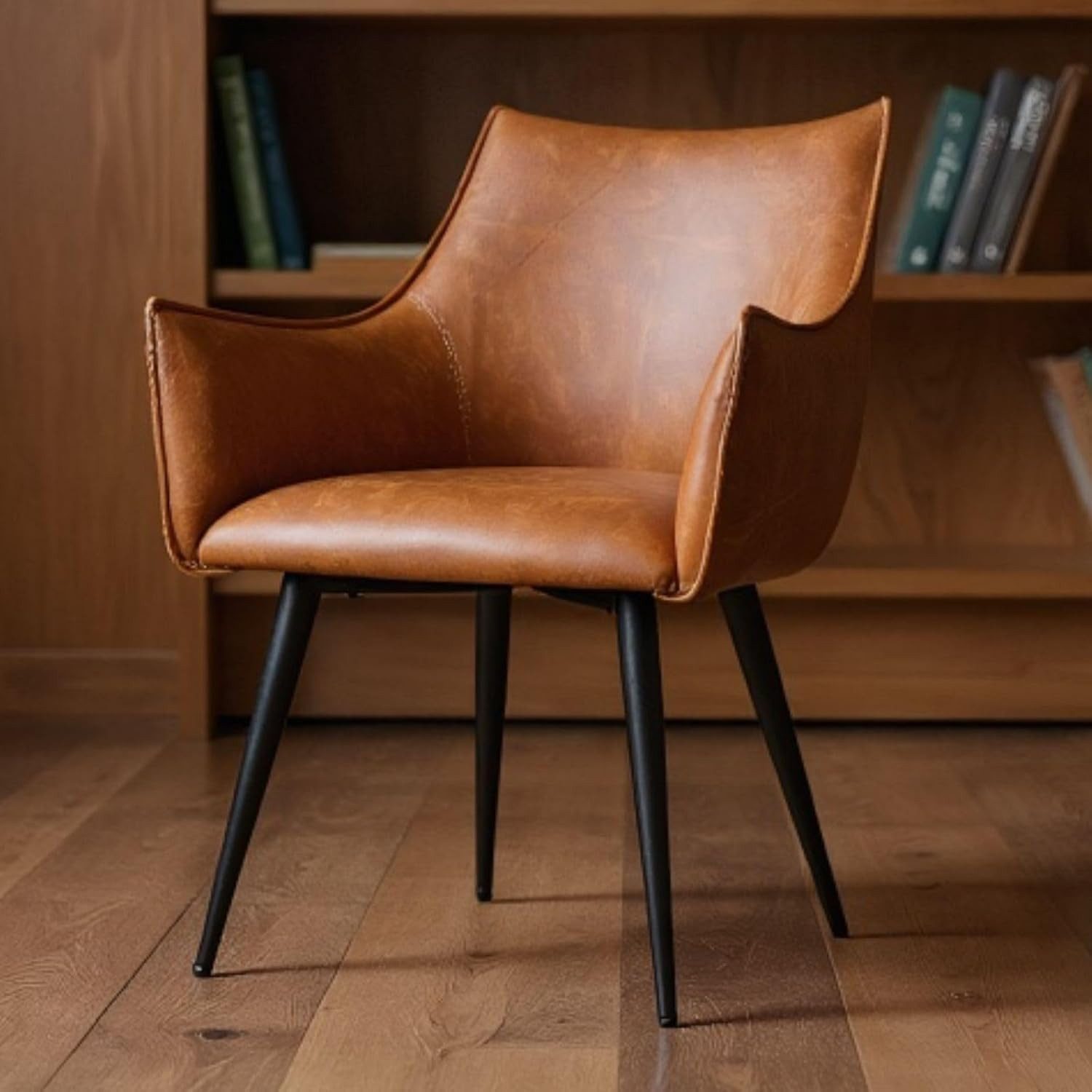 CHAIRUS Ohrensessel Kunstleder, fur Wohnzimmer, Retro,Braun (1-St)