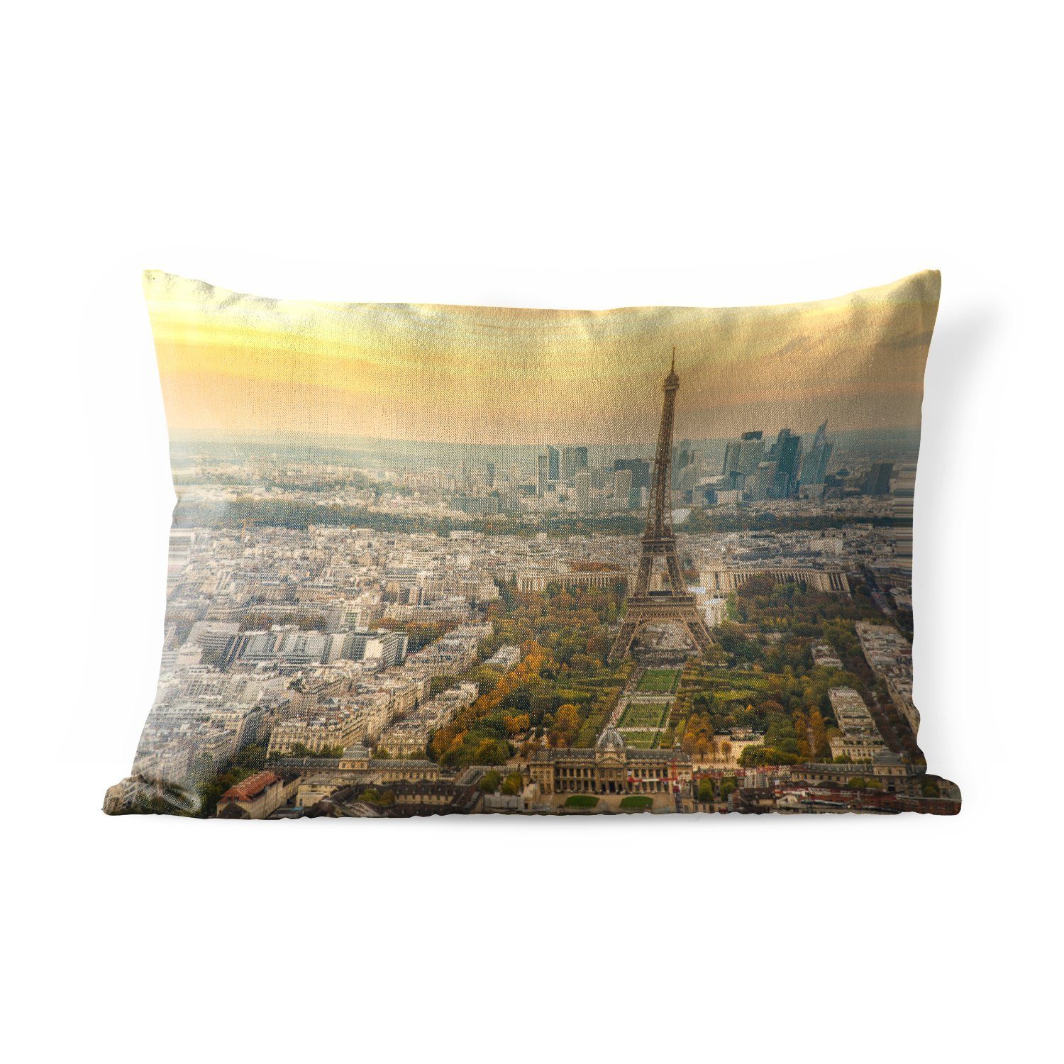 MuchoWow Dekokissen Paris und der Eiffelturm mit einem sehr bunten Himmel, Outdoor-Dekorationskissen, Polyester, Dekokissenbezug, Kissenhülle