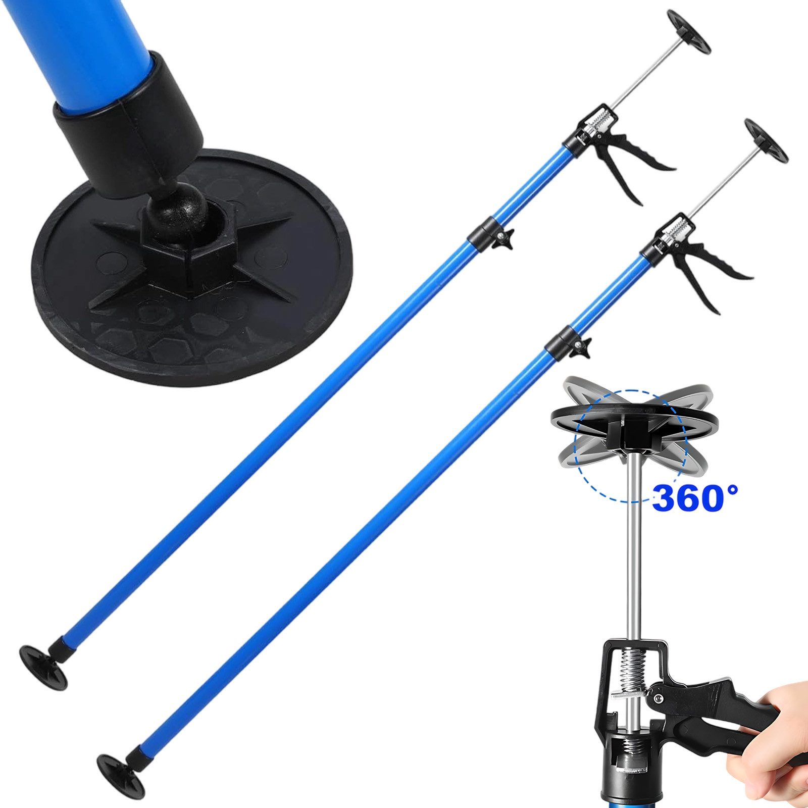 AKKEE Montageklemme 2er-Set Teleksopstützen 115-290cm Bis 50 kg, teleskopstützen Klemmen