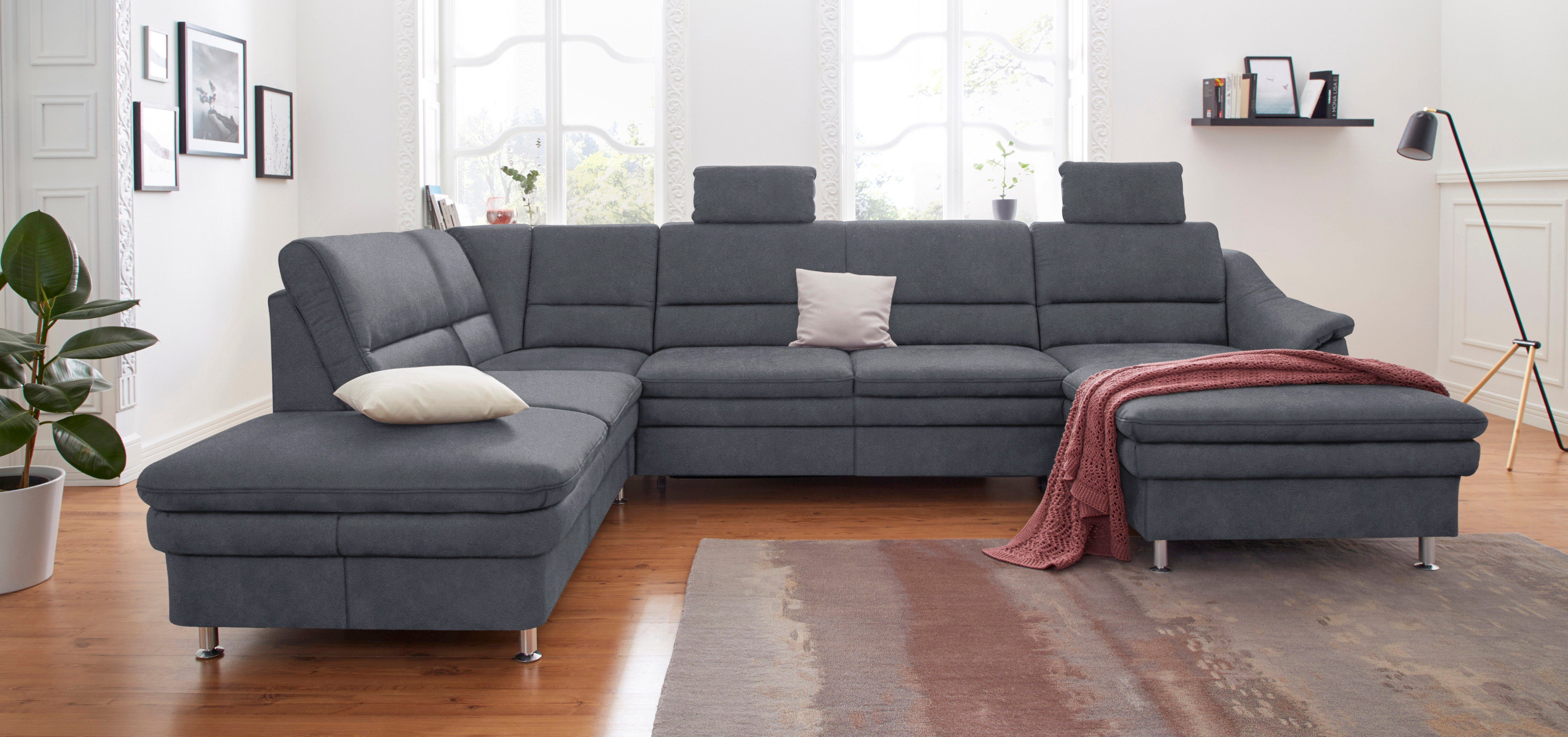 sit&more Wohnlandschaft Cardoso U-Form, mit Federkern und Kopfstützen, mit Bettfunktion und Relaxfunktion