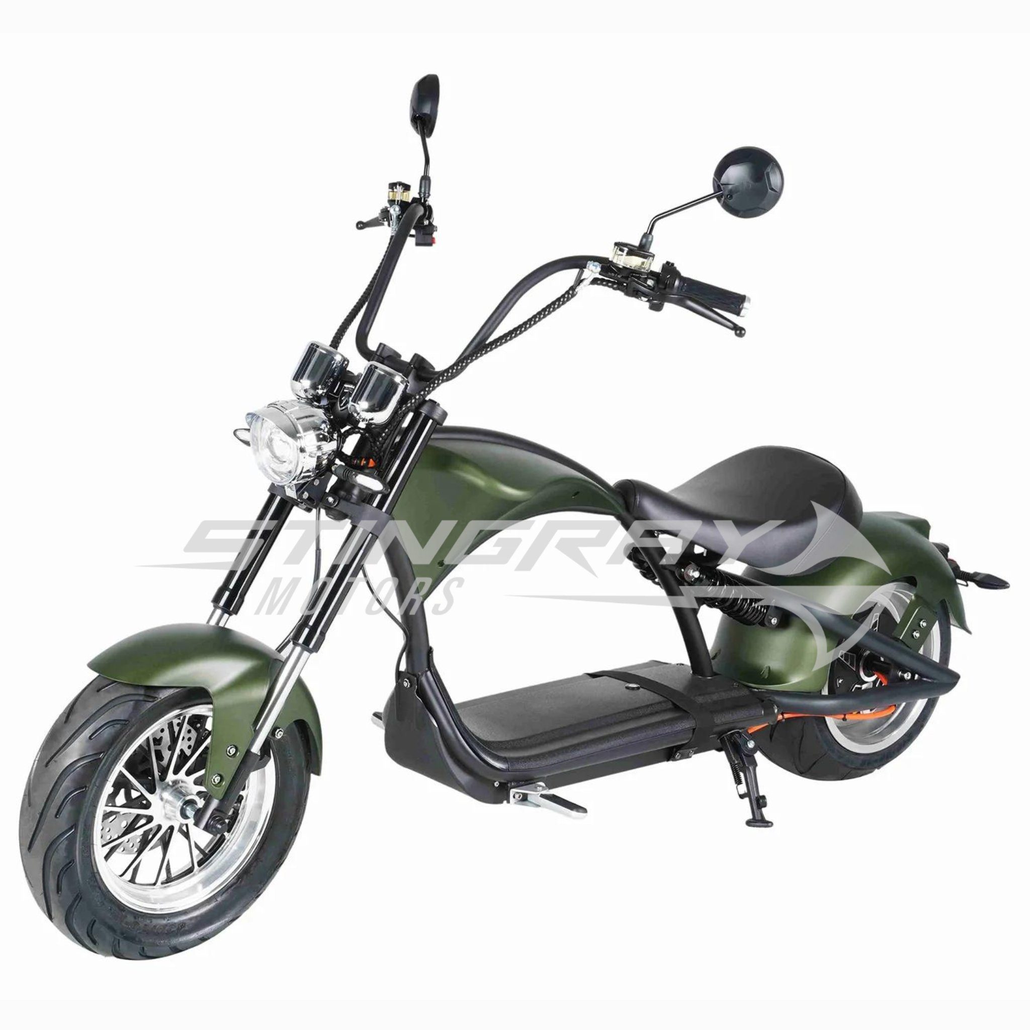 Elektroroller E-Chopper W, M1P, Matt Stingray 30Ah Motors 3000,00 50 3kw, / 45 km/h Harley E-Motorroller km/h, Schwarz