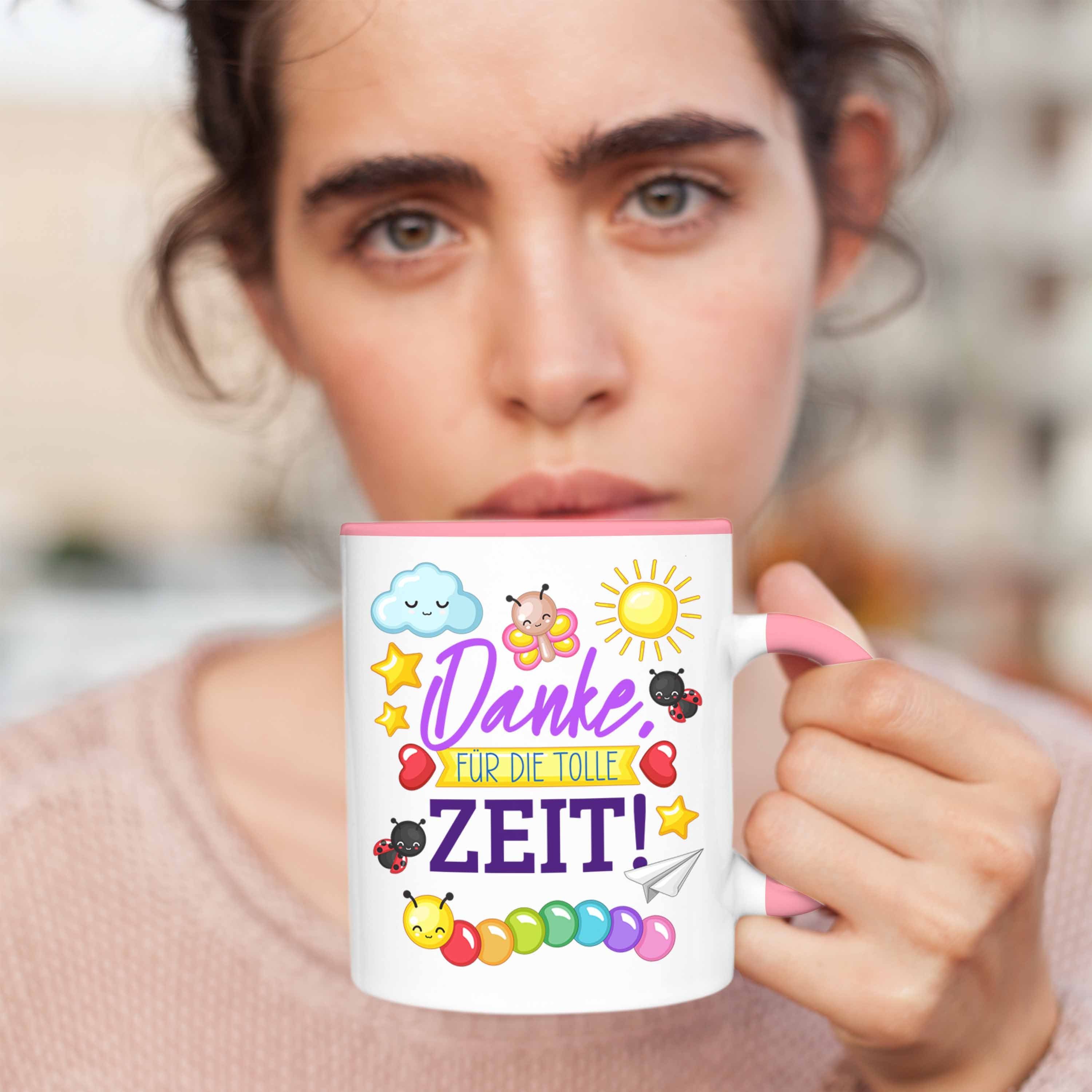 Tolle Danke Zeit Trendation Abschiedsgeschenk Kindergärtnerin Tasse Kindergarten - Tasse Für Abschied Rosa Dankeschön Trendation Die Erzieherin Danke