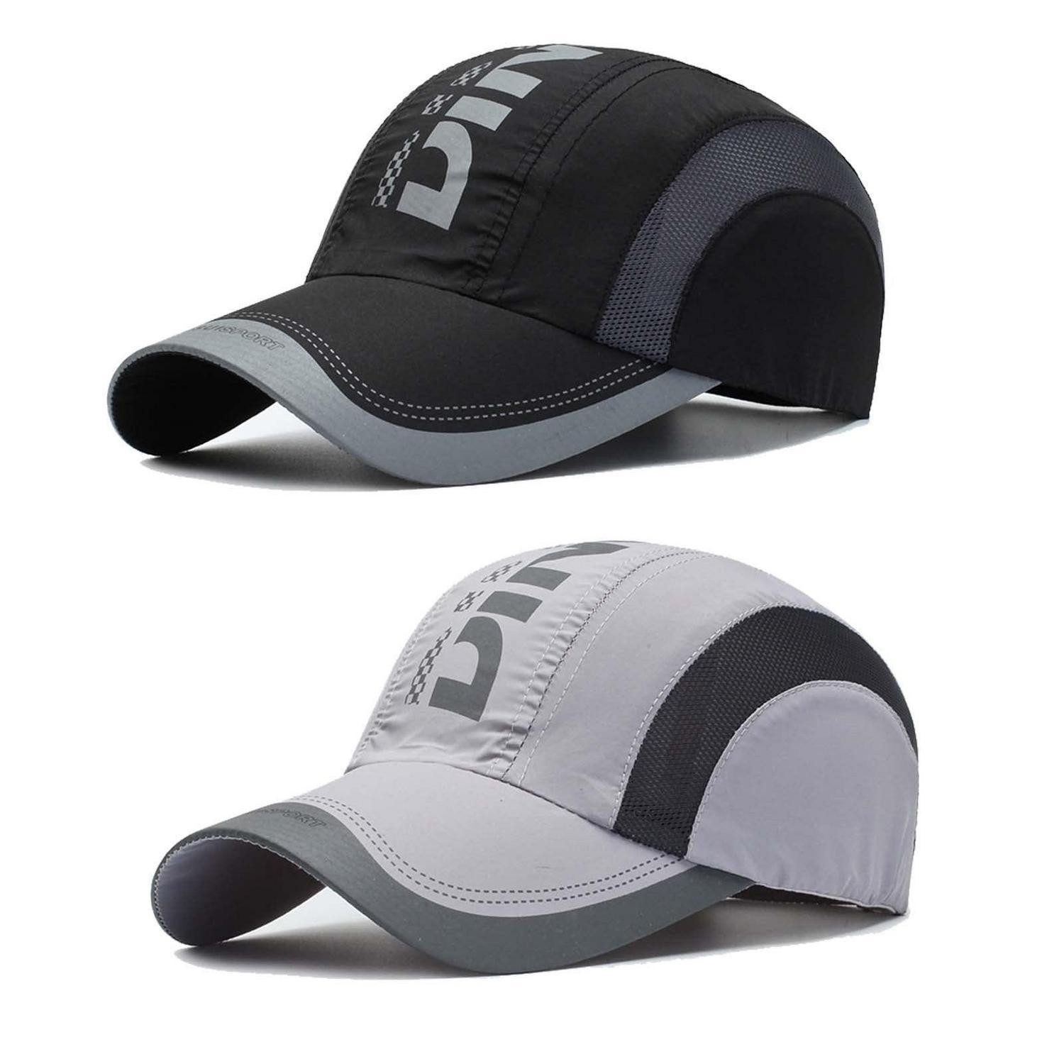 LuxusKollektion Baseball Cap Baseball Cap Herren Damen Unigröße Verstellbar Schwarz/Hellgrau (2-St)