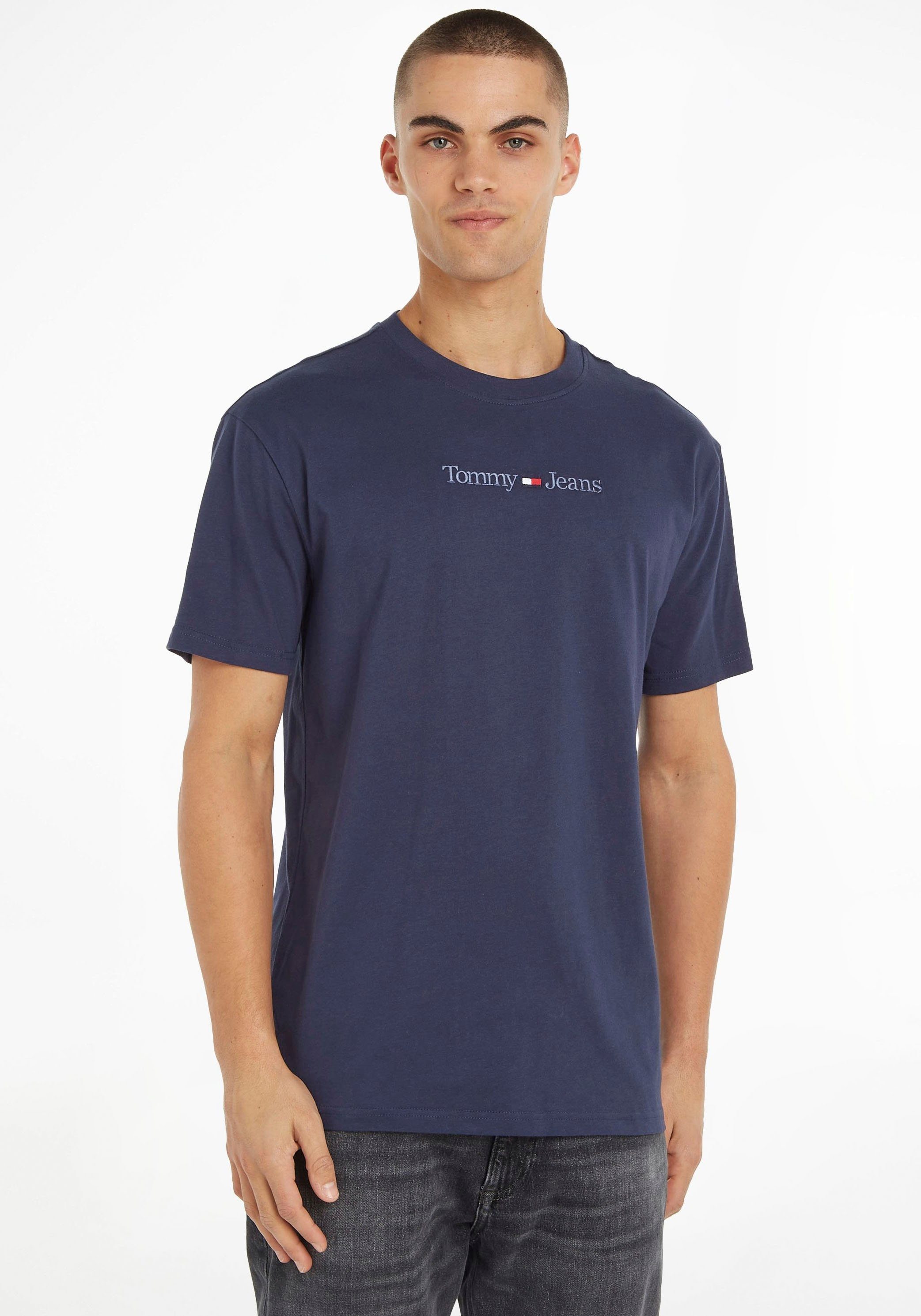 SMALL Tommy Navy Twilight T-Shirt TEXT TEE CLSC Jeans TJM