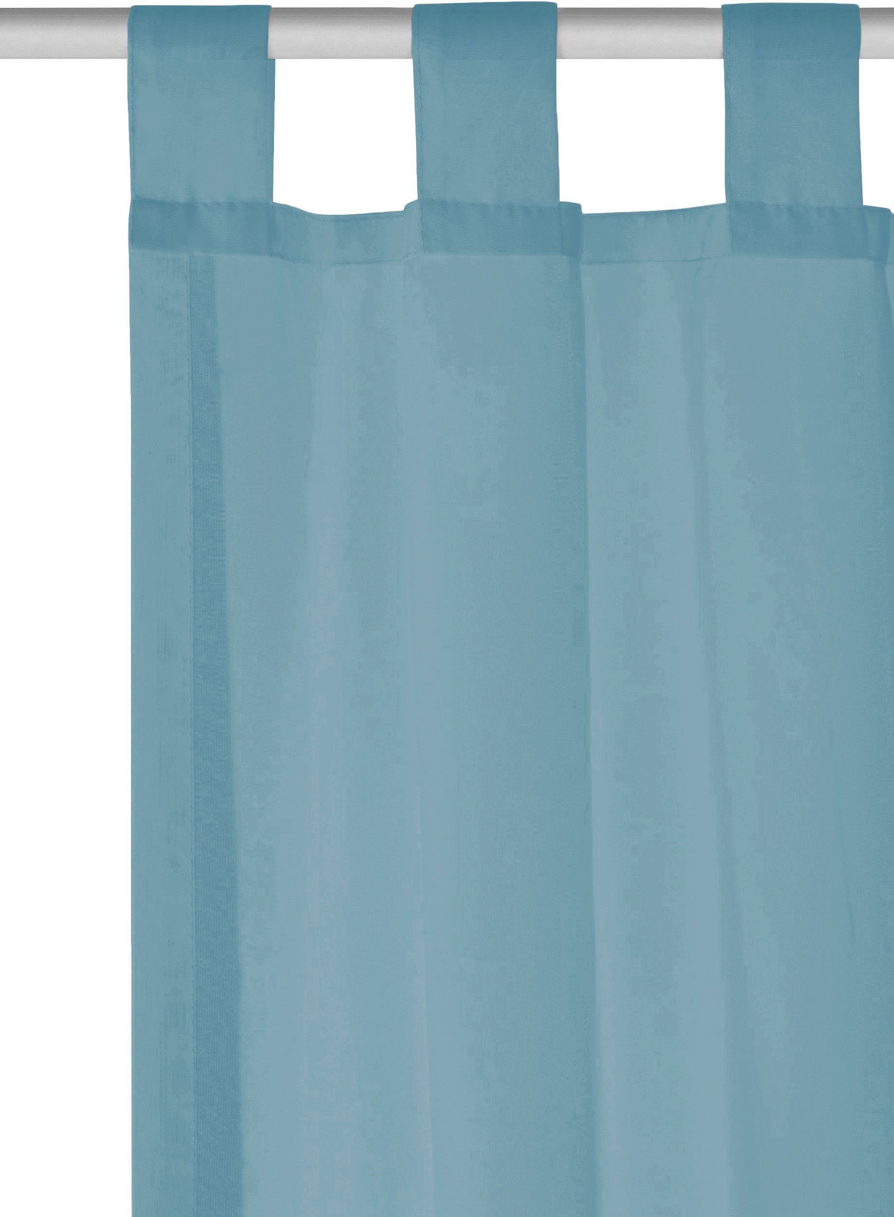 Gardine XANA, home, (1 Polyester, blau my Voile, St), pflegeleicht 1 einfarbig, Schal, transparent, transparent, Schlaufen
