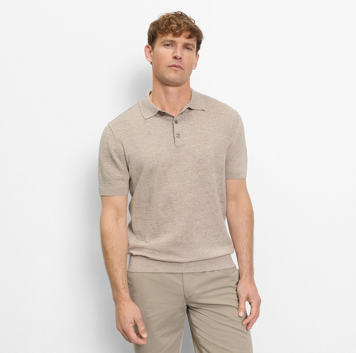 OLYMP Poloshirt Strick Casual mit Knopfleiste, regular fit