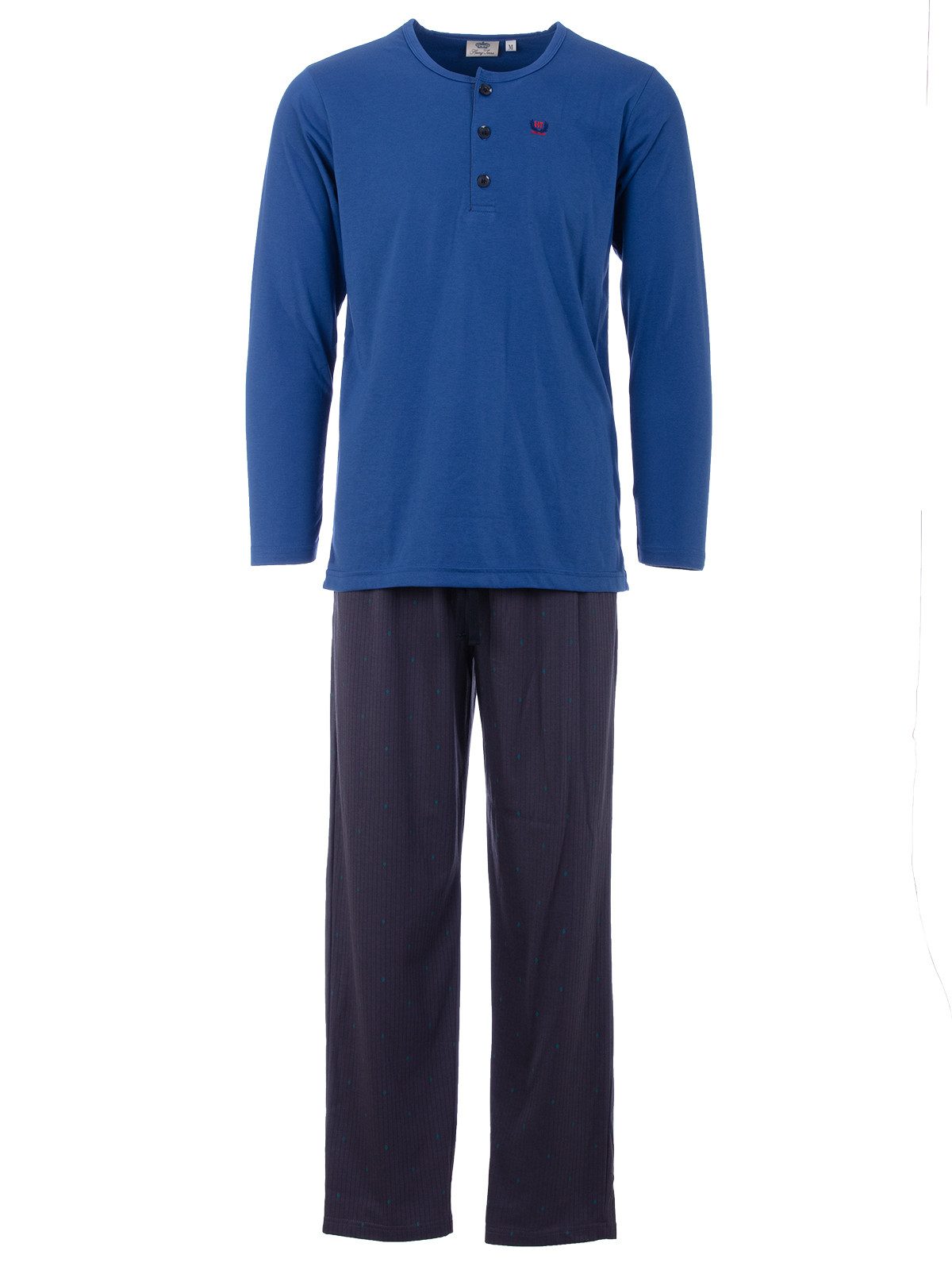 Henry Terre Pyjama Pyjama Set Langarm - Carlo Hose mit Streifen