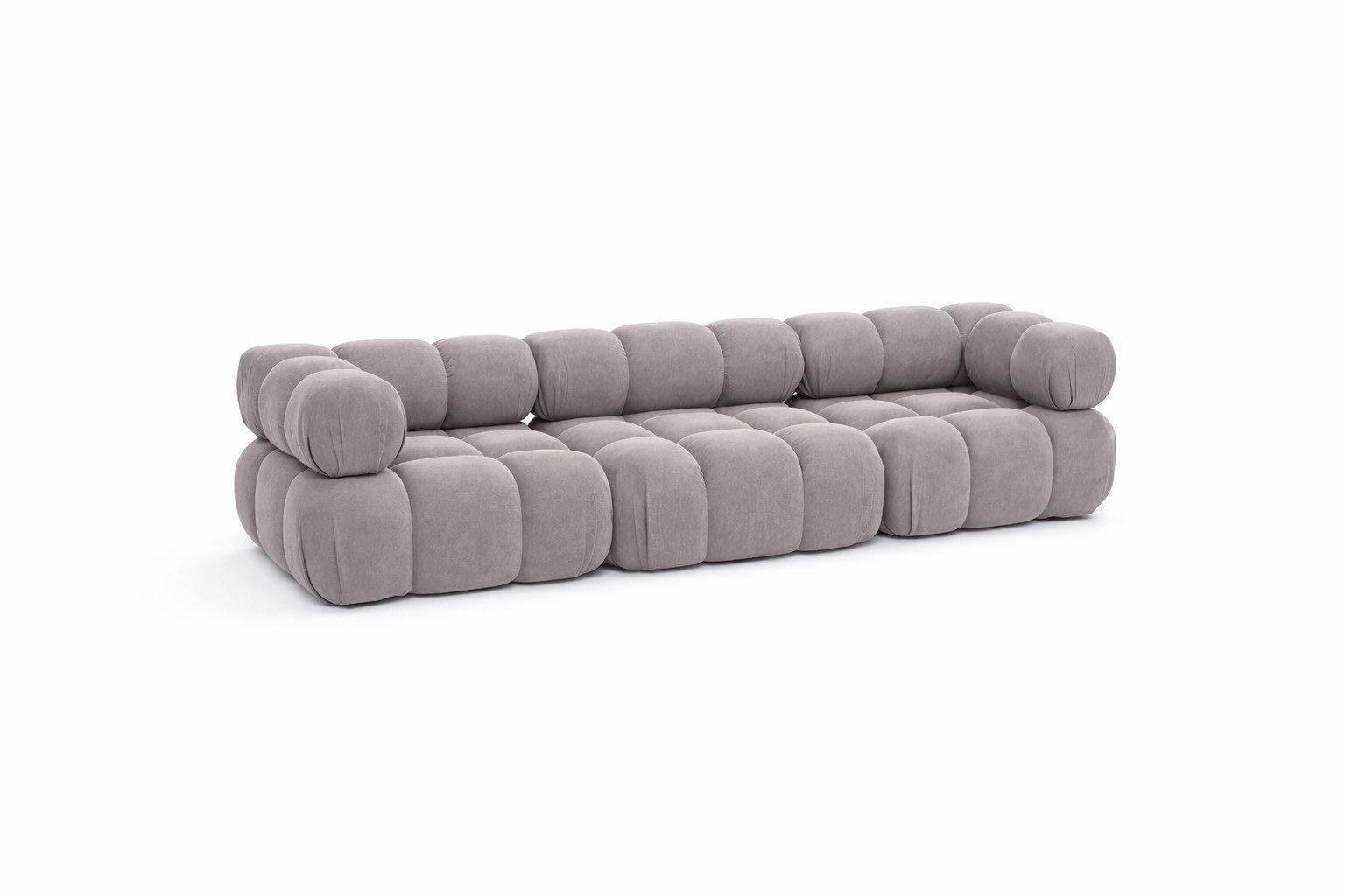 Kaiser Möbel Sofa Modulares 3-Sitzer-Sofa, gerade Couch, Stoff Salvador, Selia, 3-Sitzer, Veloursstoff Salvador, modernes Design,weiche, abgerundete Linien