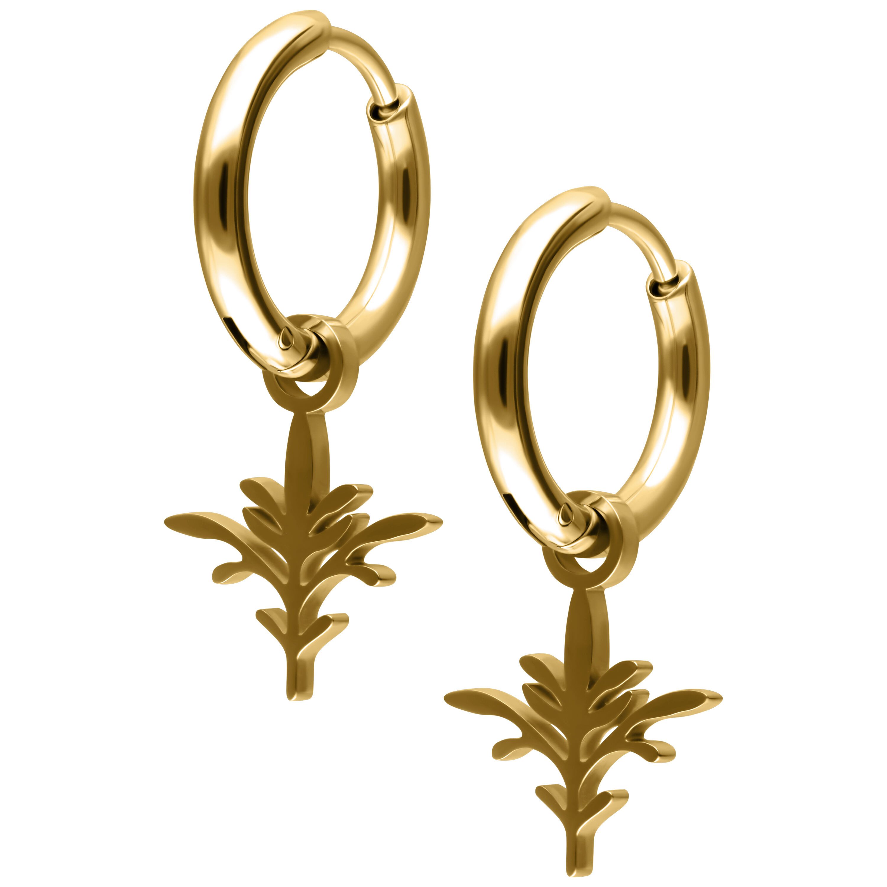 Paar Ohrhänger Mini Branch Hoops Pair - Gold