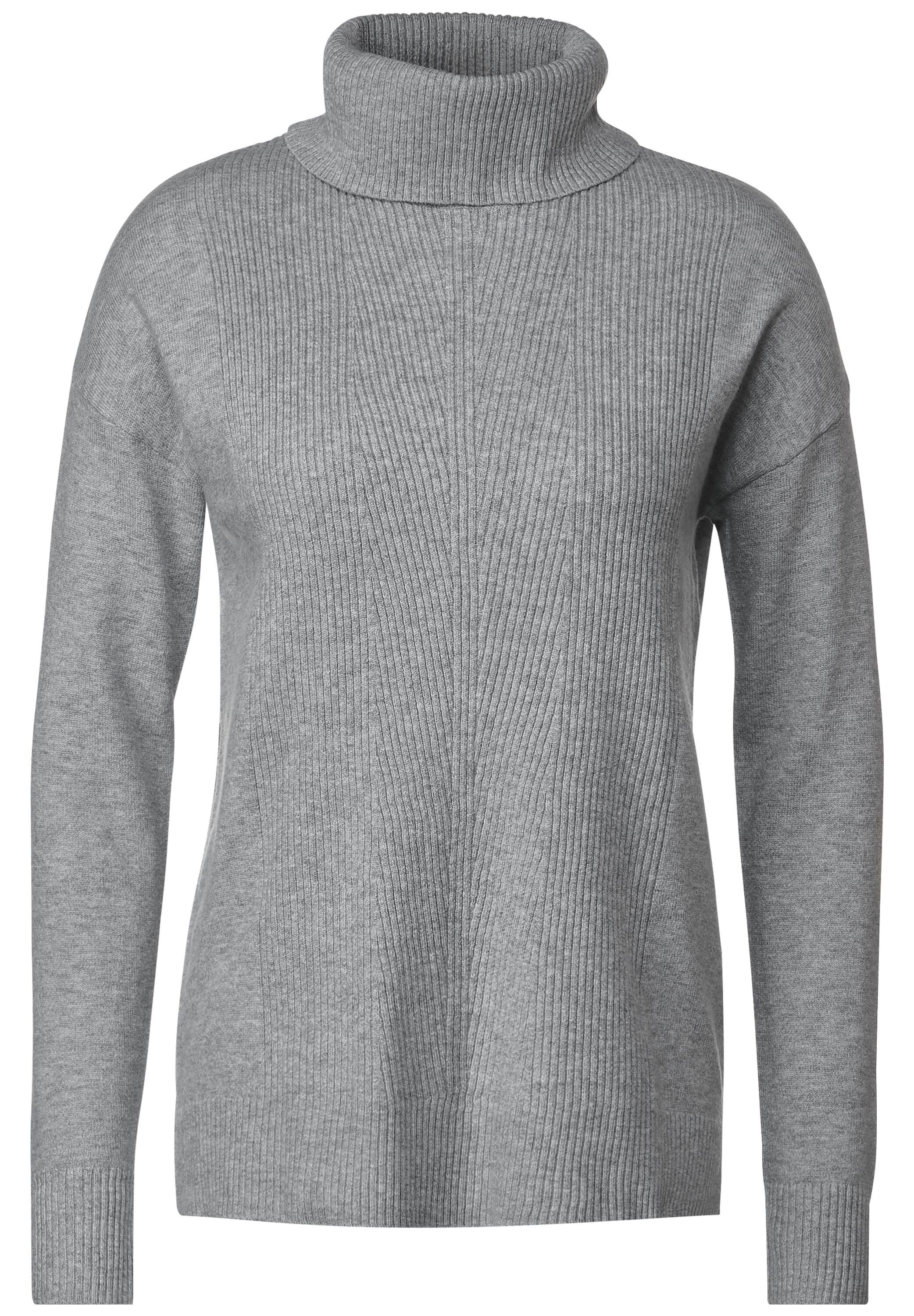 CECIL Rollkragenpullover mit Rippstrick