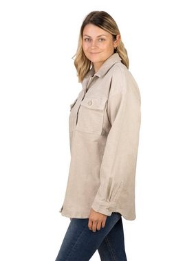 DENIMFY Hemdjacke Damen Hemdbluse DFSophia Oversize Fit Shacket mit Knopfleiste